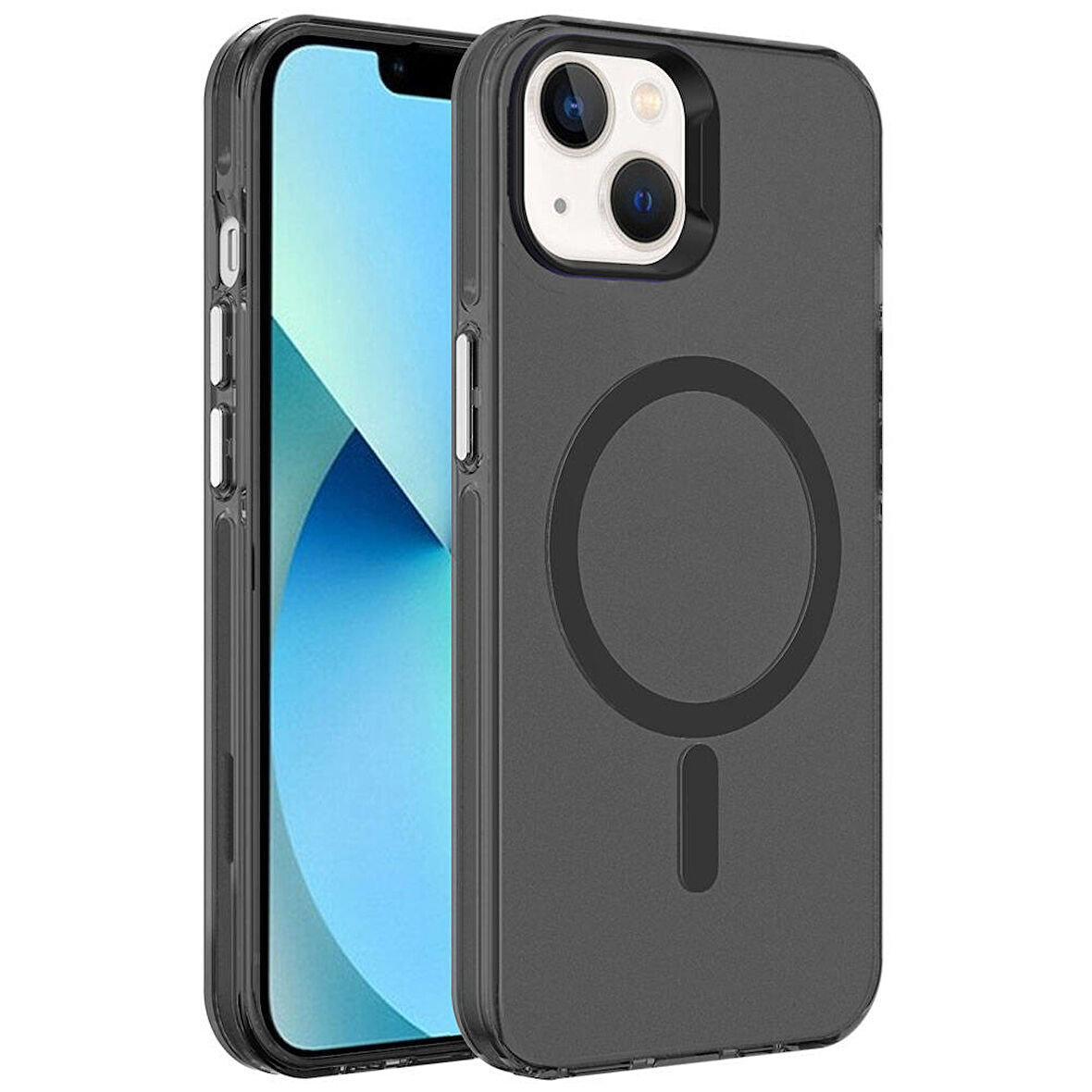 iPhone 15 Kılıf Magsafe Şarj Özellikli Buzlu Transparan C-Pro Sert Kapak