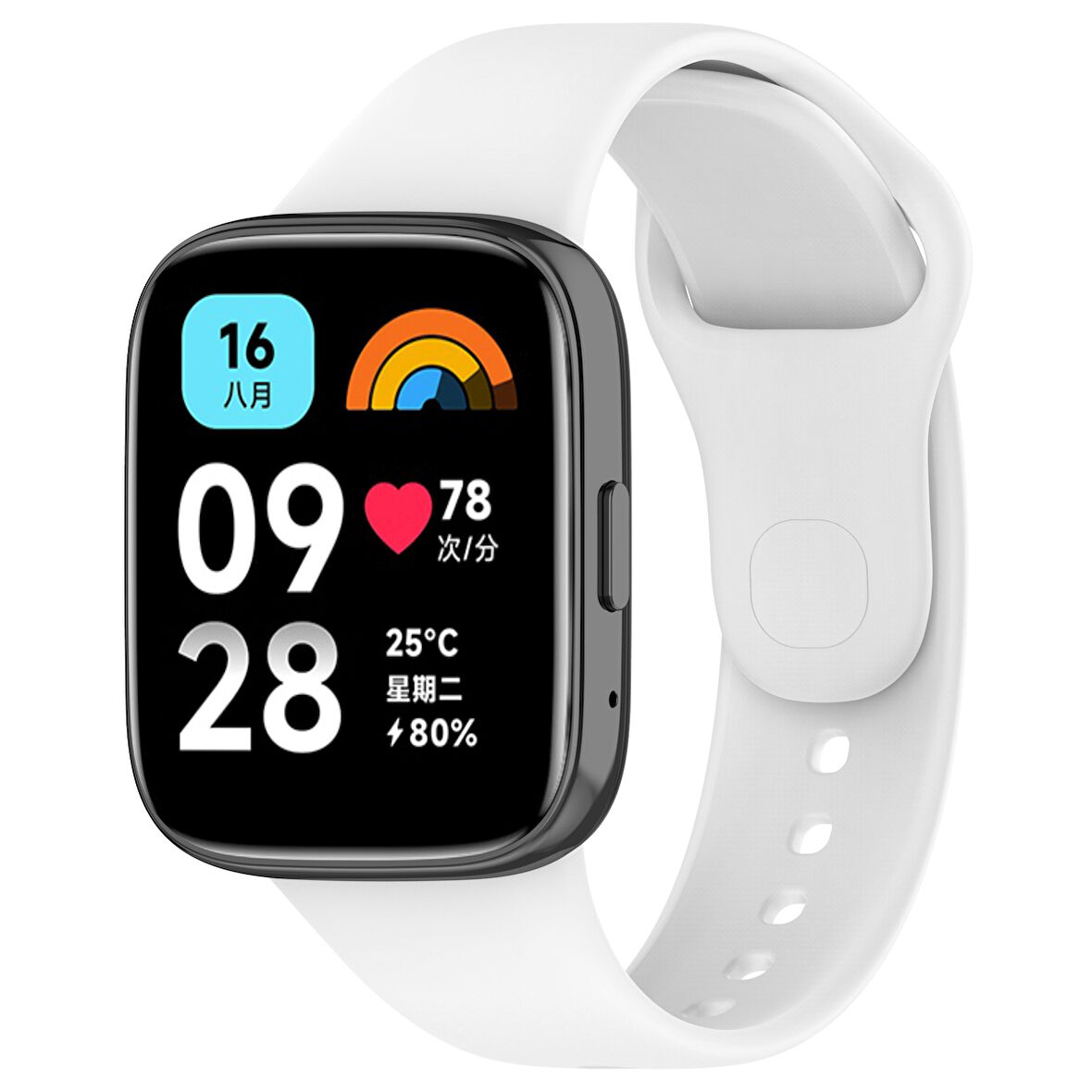 Xiaomi Redmi Watch 3 Active Uyumlu Klasik Zore Kordon-Beyaz