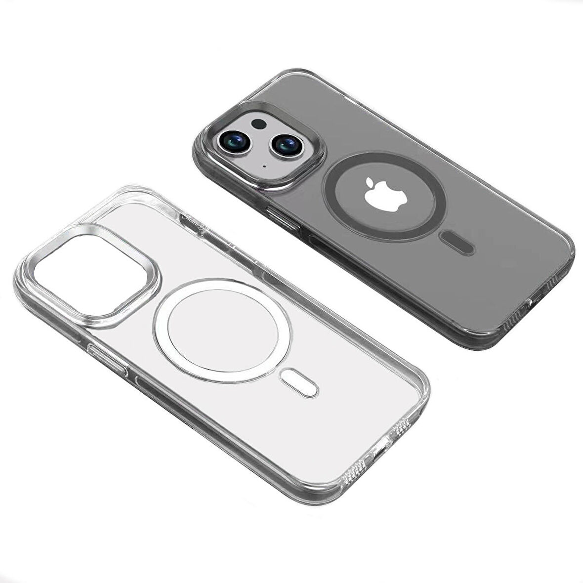 iPhone 15 Plus Kılıf Wireless Şarj Özellikli Şeffaf Efsane Kapak Kılıf