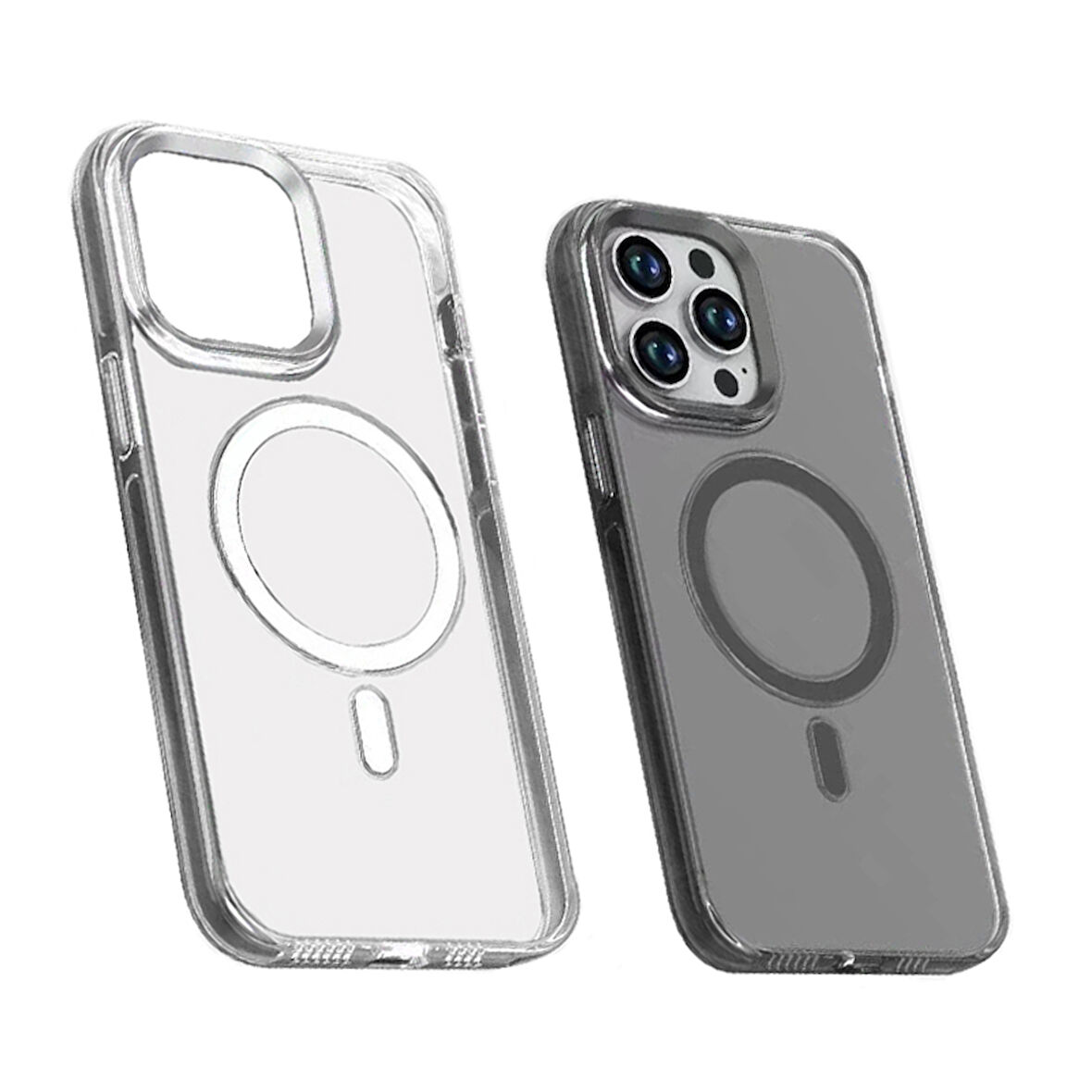 iPhone 15 Pro Max Uyumlu Zore Wireless Şarj Özellikli Şeffaf Efsane Kılıf-Renksiz