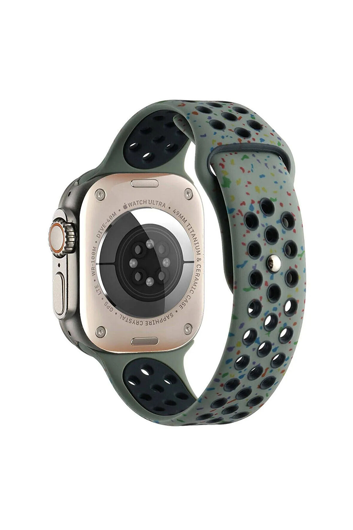Apple Watch 44mm Kordon Yeni Seri 2023 Krd-02 Uyumlu Strap Kayış Lacivert