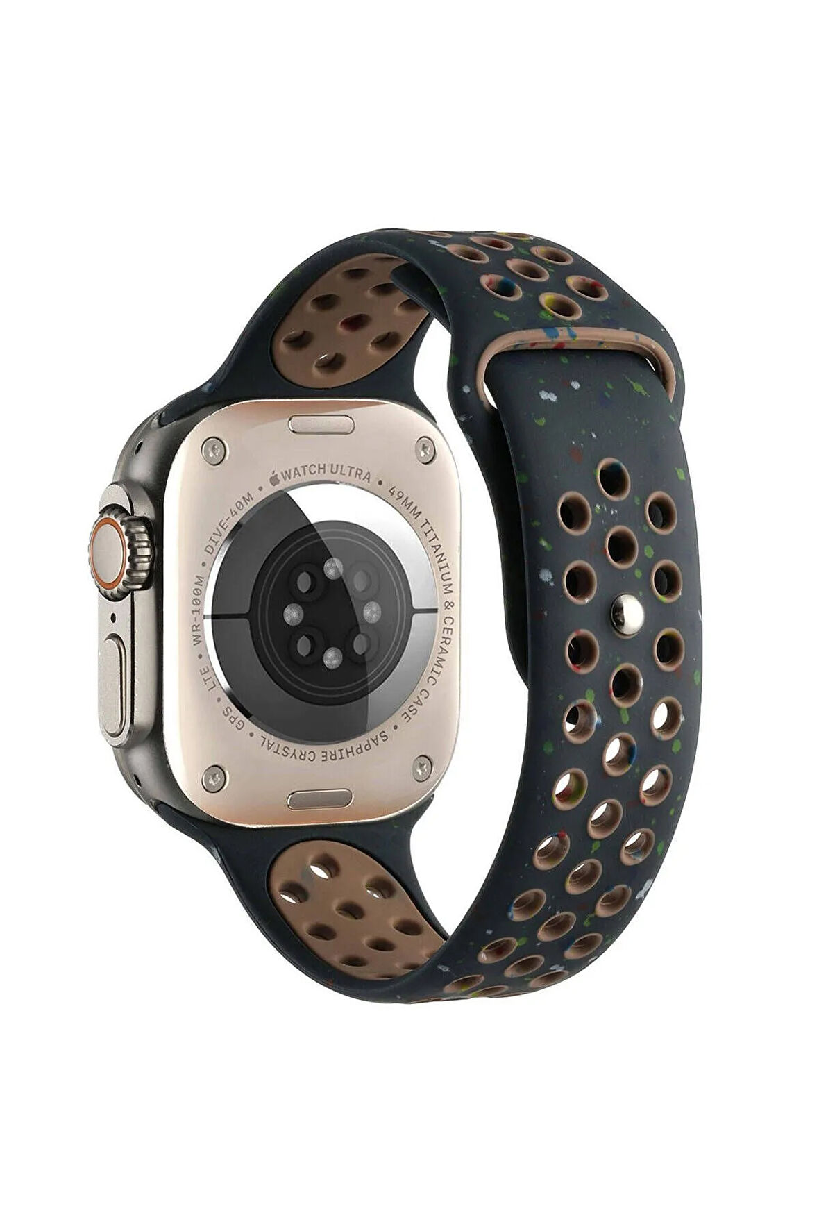 Apple Watch 7 41mm Kordon Yeni Seri 2023 Krd-02 Uyumlu Strap Kayış - Siyah