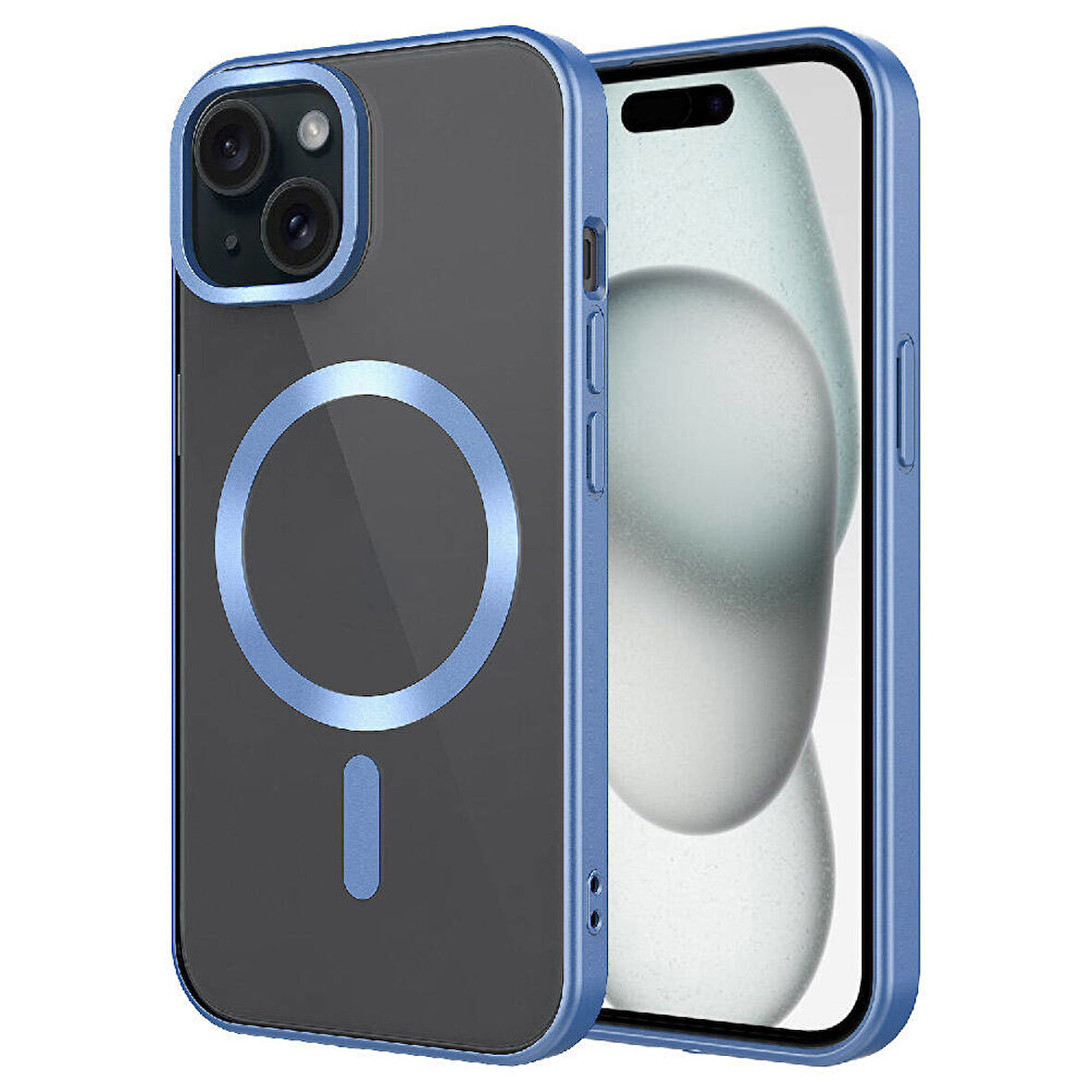 iPhone 15 Plus Uyumlu Mat Tasarımlı Magsafe Wireless Şarj Özellikli Zore Mat Setro Kılıf-Sierr