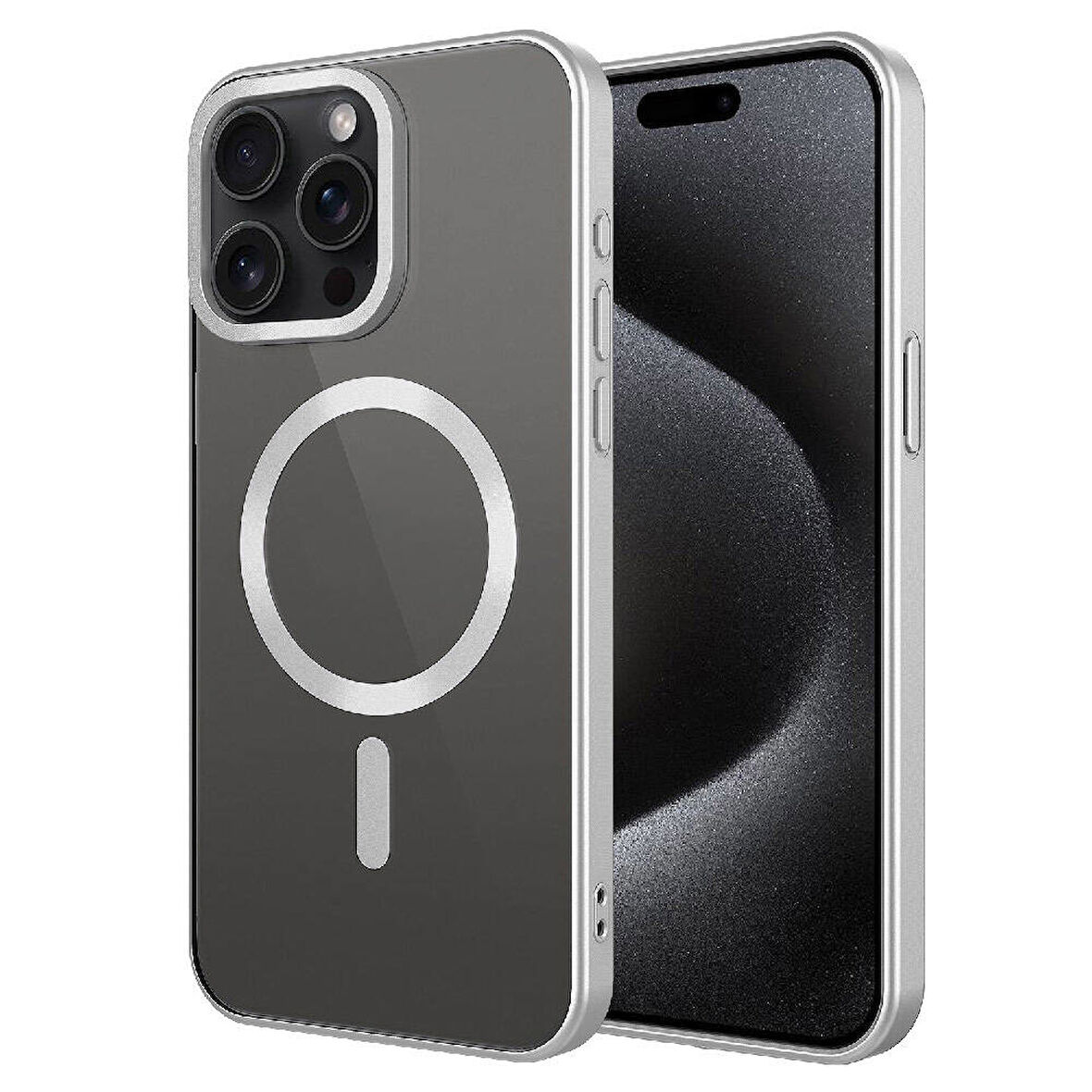 iPhone 15 Pro Max Uyumlu Mat Tasarımlı Magsafe Wireless Şarj Özellikli Zore Mat Setro Kılıf-Gü