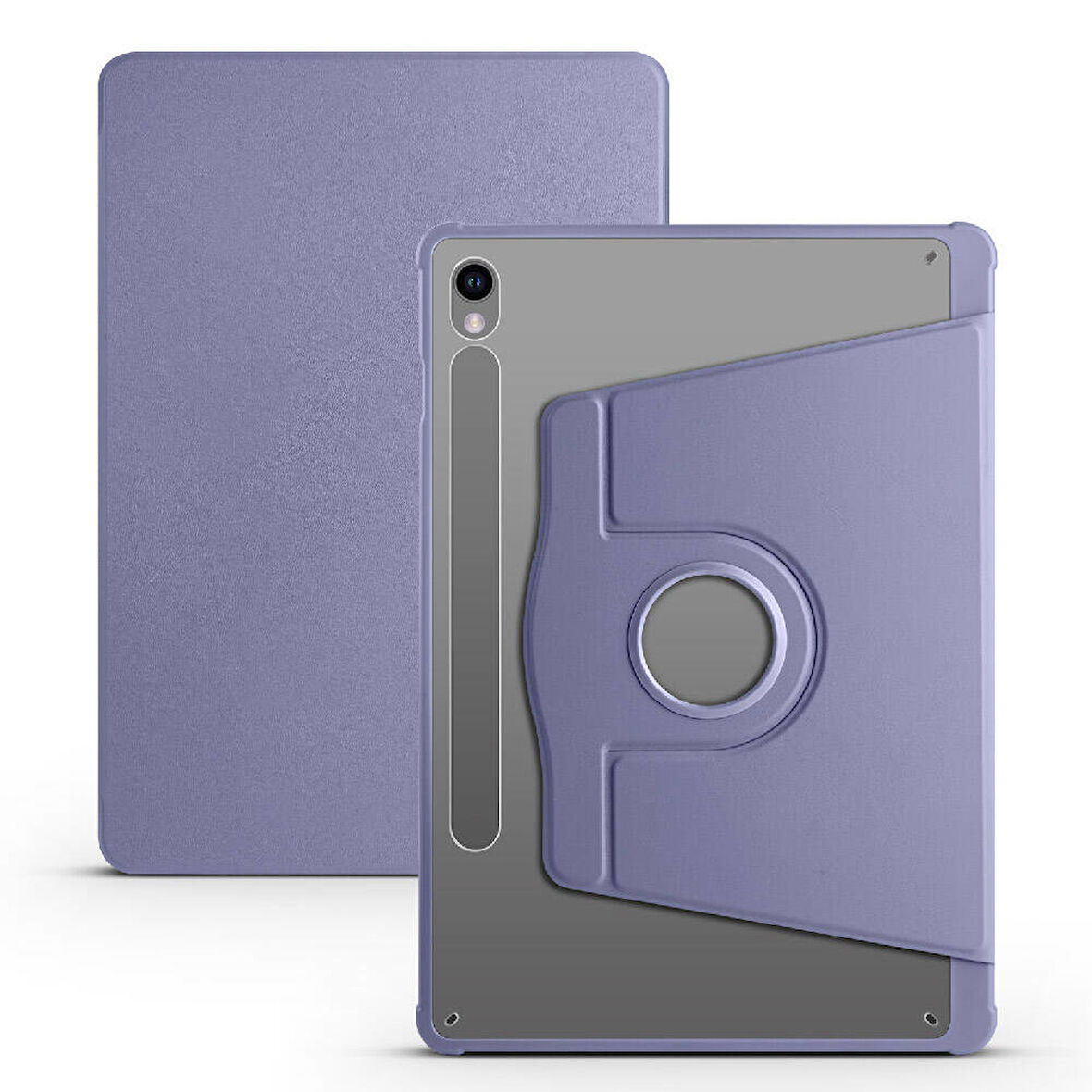 Galaxy Tab S9 Kılıf  Uyumlu ​İNC Termik Kalem Bölmeli Dönebilen Standlı Kılıf-Lavendery Gray