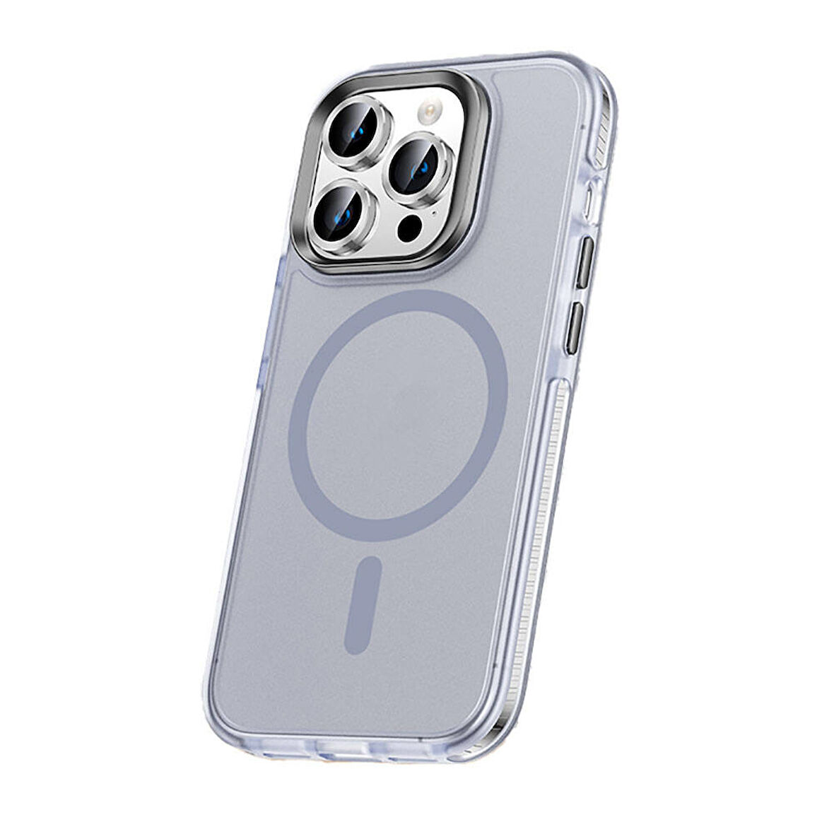 Apple iPhone 15 Pro Max Kılıf Airbagli Magsafe Wireless Şarj Özellikli LZYL Koruyuculu Zore Klaptika Kapak-Gri