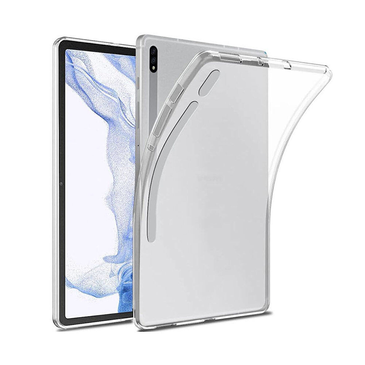 Galaxy Tab S8 Kılıf  Uyumlu ​EFFX Tablet Süper Silikon Kapak-Renksiz