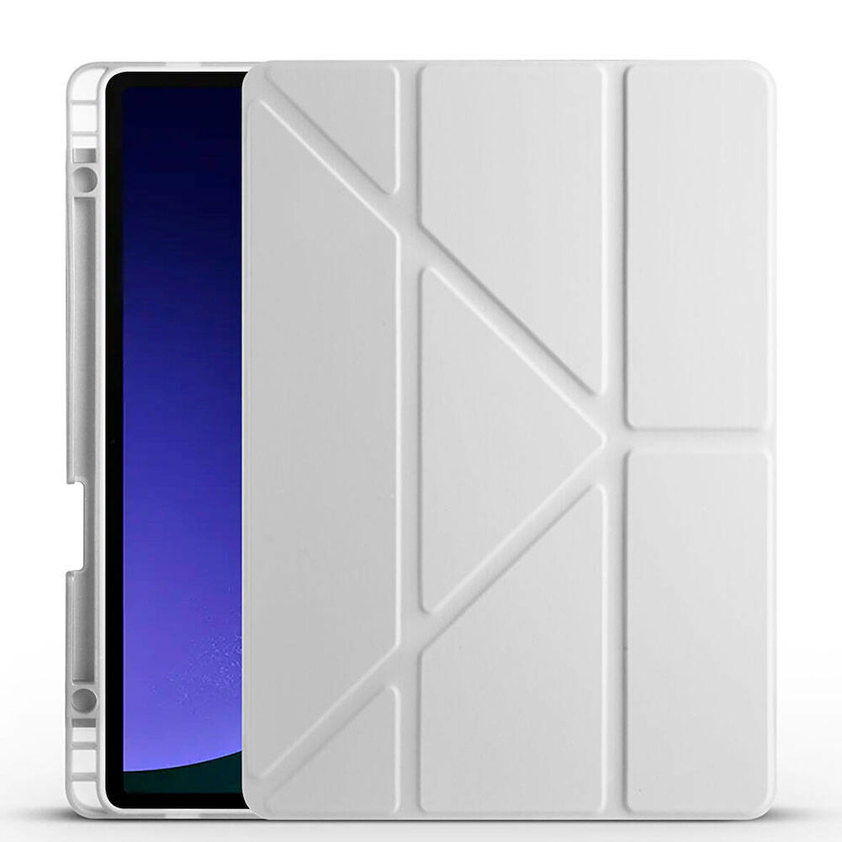 Samsung Galaxy Tab S9 FE Kılıf Tri Folding Kalem Bölmeli Standlı Kılıf