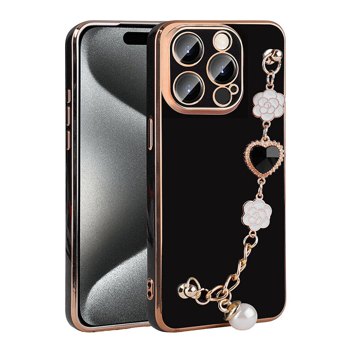 iPhone 15 Pro Max Zore El Tutamaçlı Kamera Korumalı Zore Taka Silikon Kılıf-Siyah