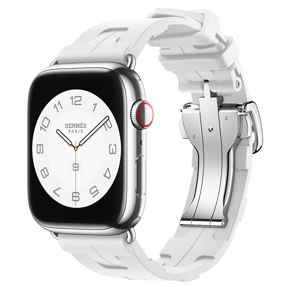 Watch 42mm Spor Görünümlü CLO- KRD-94 Silikon Kordon-Beyaz