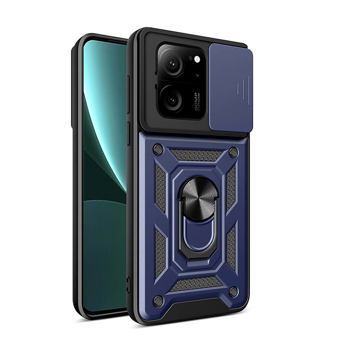 Xiaomi Mi 13T Pro Tank Kılıf Magnetik Standlı Kamera Korumalı Sürgülü Vega Kapak