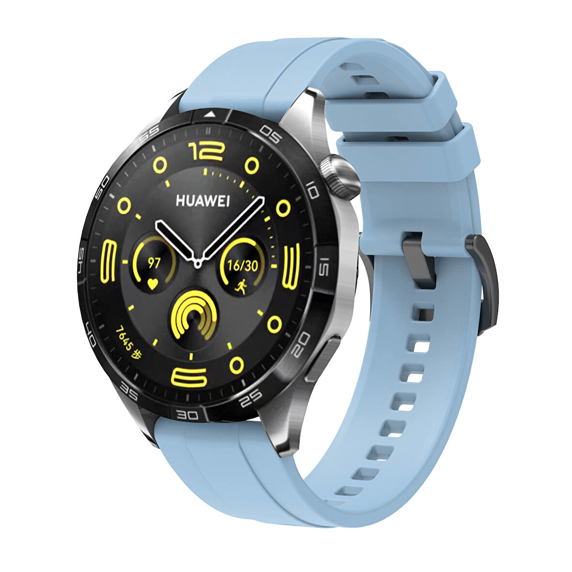 Huawei GT4 22mm Uyumlu CLO- KRD-95 Silikon Kordon-Mavi Açık