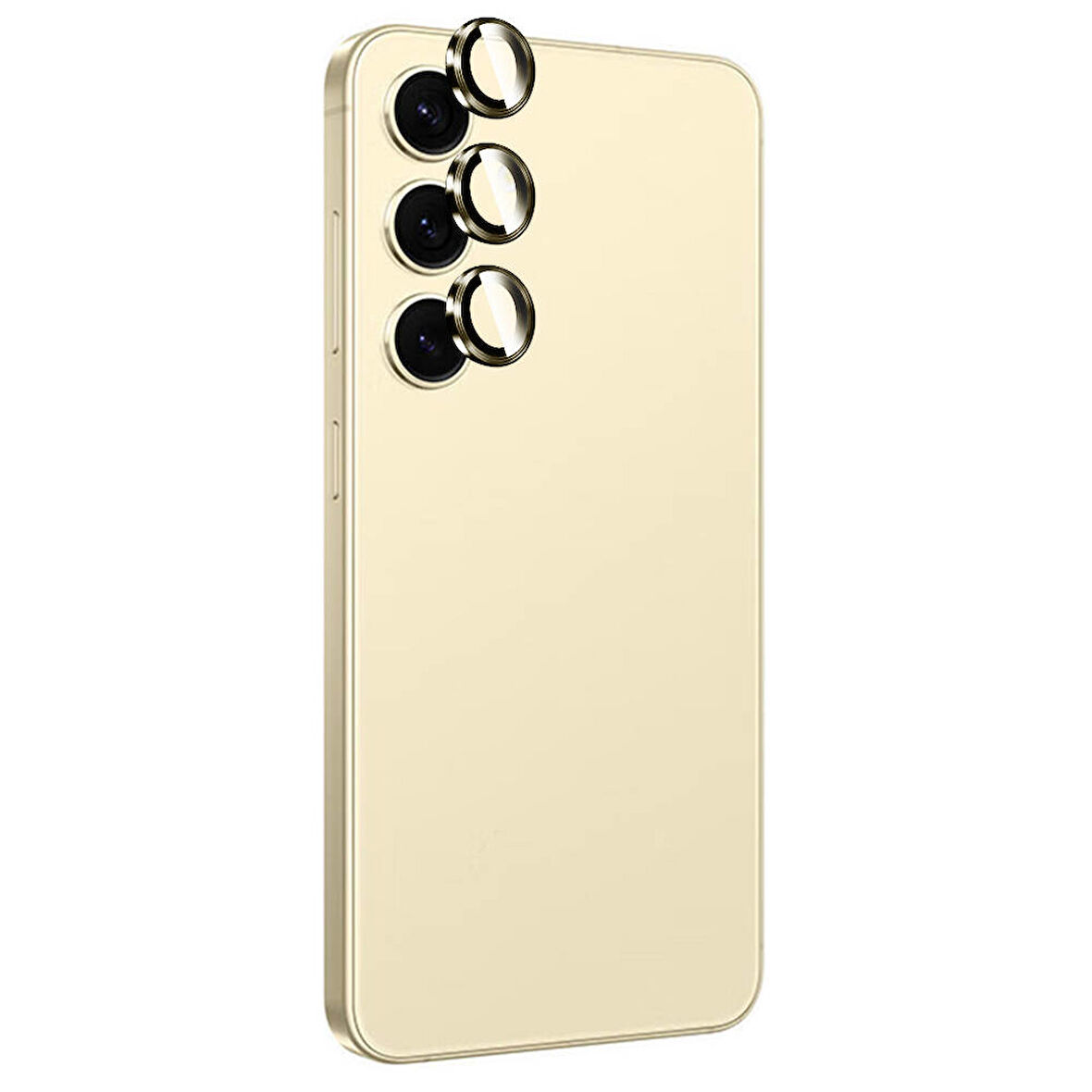Galaxy S24 Ensueno Titanium Premium Temperli Kamera Lens Koruyucu-Sarı