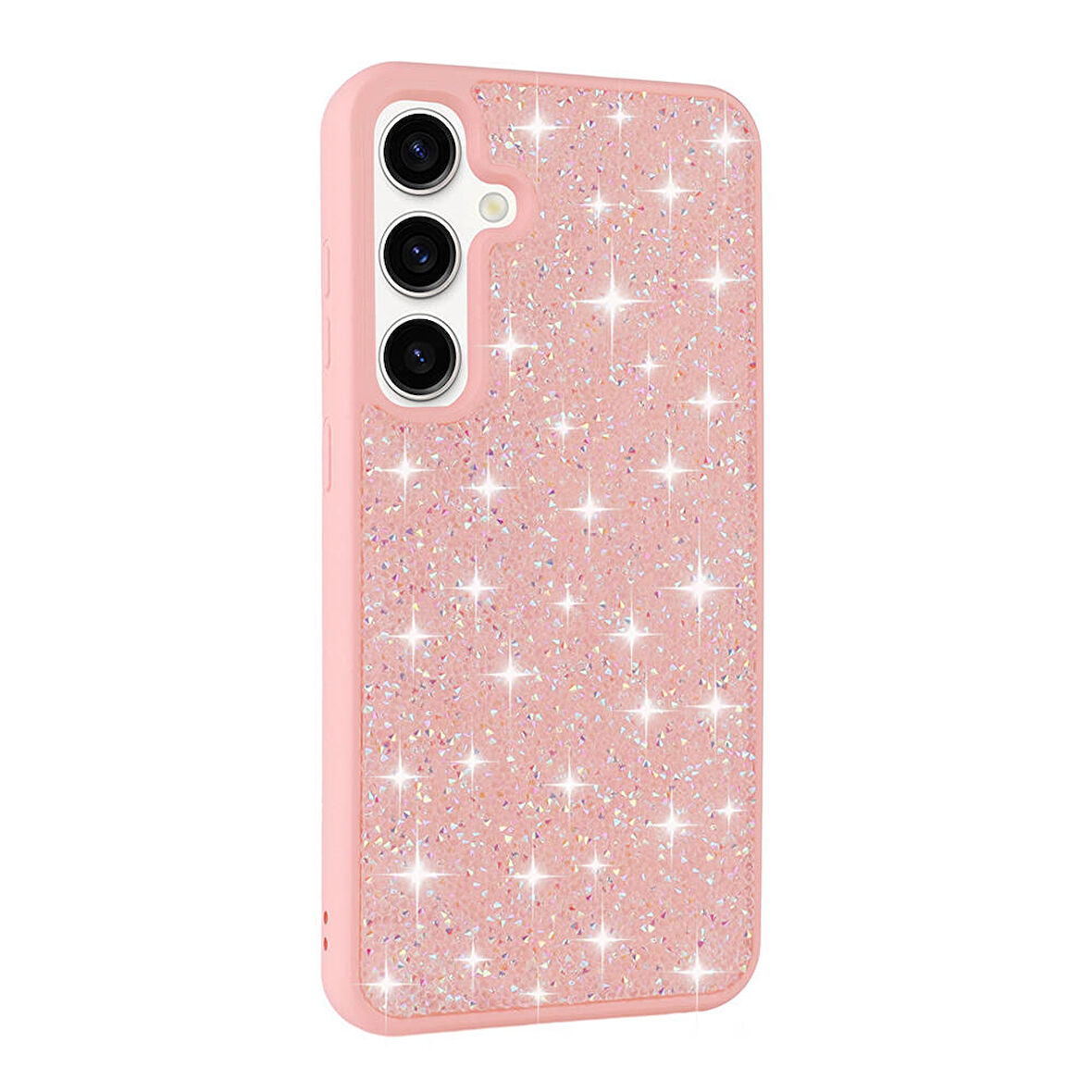 Galaxy S24 Plus Uyumlu Parlak Taşlı Tasarım Pırlanta Zore Kılıf-Pembe