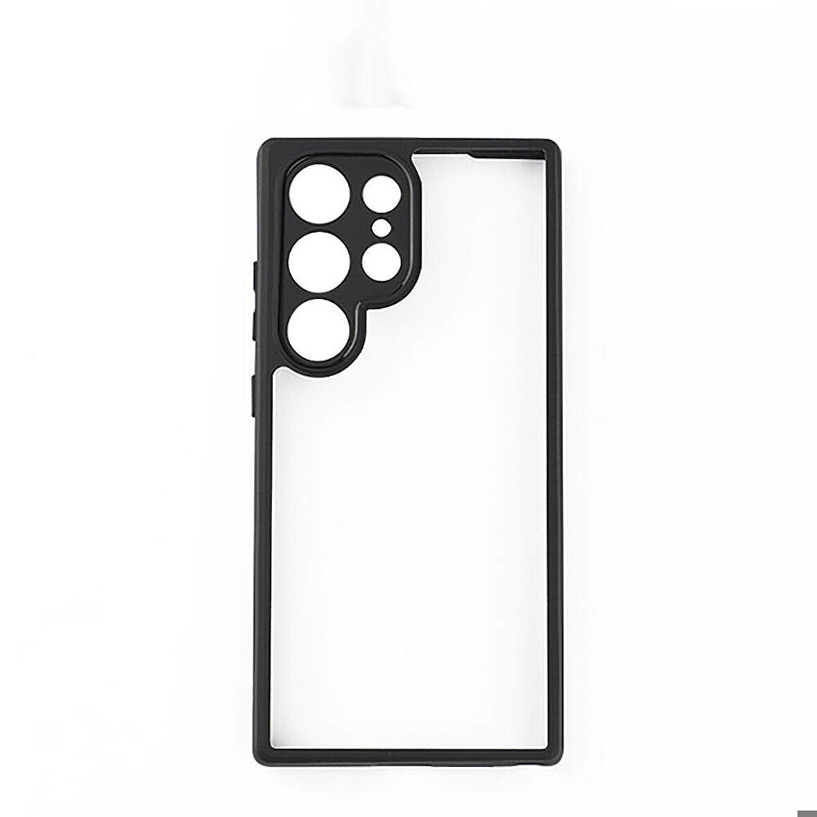 Galaxy S24 Ultra Uyumlu Kamera Korumalı Şeffaf Arka Yüzey Zore New Roll Kapak-Siyah