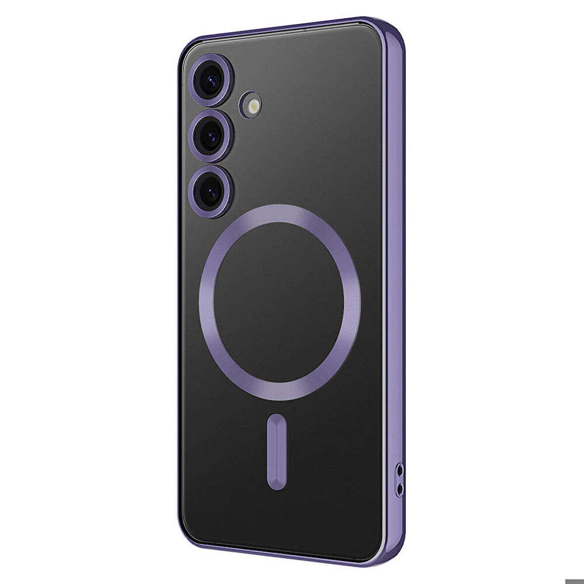 Galaxy S24 Plus Uyumlu Kamera Korumalı Magsafe Wireless Şarj Özellikli Zore Demre Kapak-Derin Mor