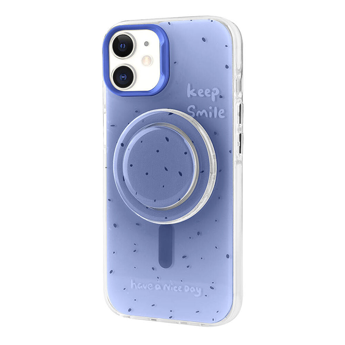 iPhone 11 Zore Magsafe Şarj Özellikli Tak-Çıkar Pop Soketli Zore Tiktok Kılıf-Mavi