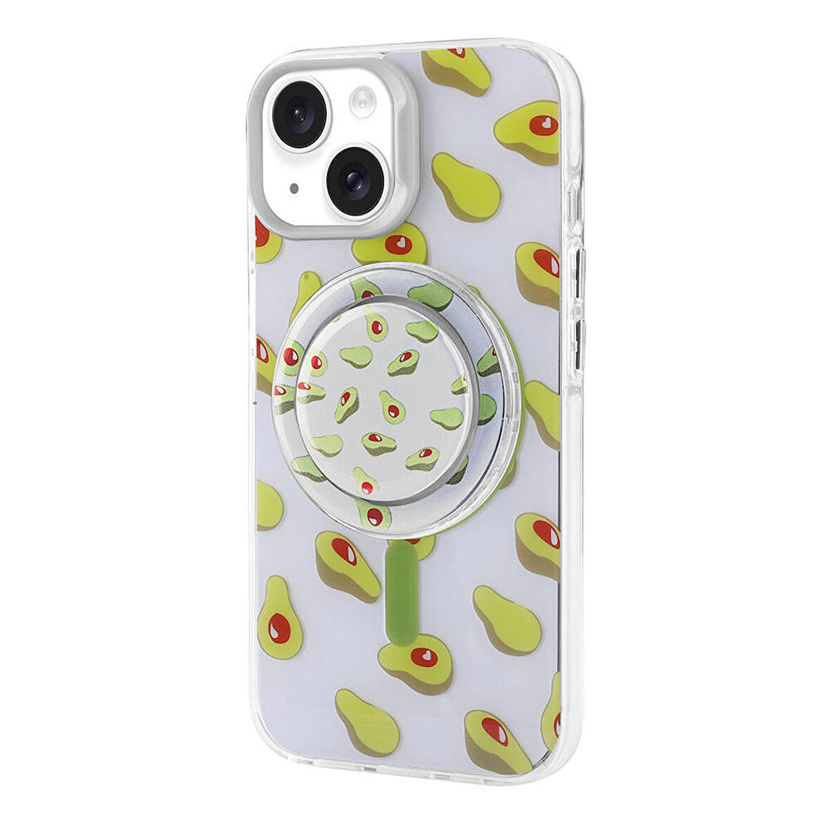 iPhone 15 Uyumlu Zore Magsafe Şarj Özellikli Tak-Çıkar Pop Soketli Zore Tiktok Kapak-Yeşil