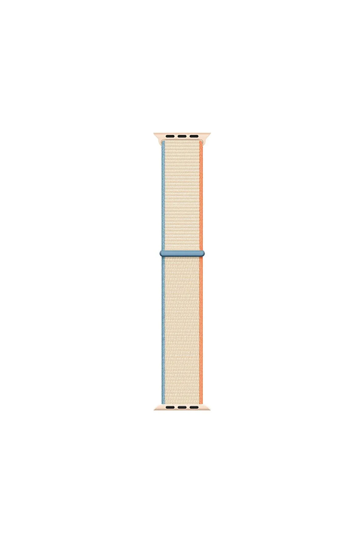 Apple Watch 44mm Kordon Band-03 Serisi Hasır Strap Kayış-Krem