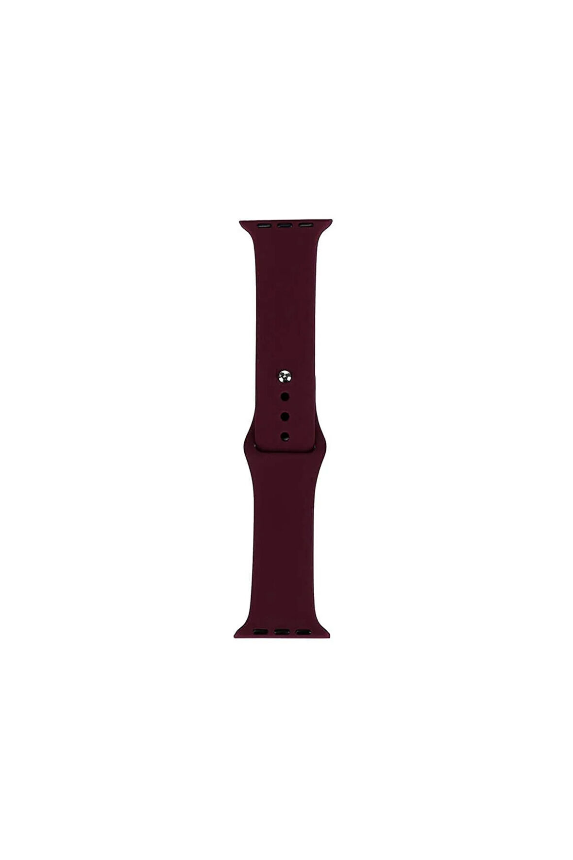 Apple Watch 44mm Band Serisi Klasik Kordon Silikon Strap Kayış-Red Wine