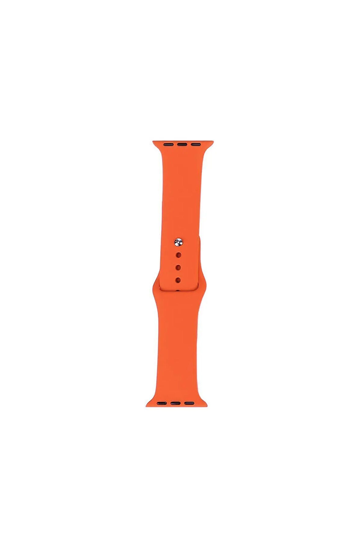 Apple Watch 7 45mm Band Serisi Klasik Kordon Silikon Strap Kayış-Fesh Orange