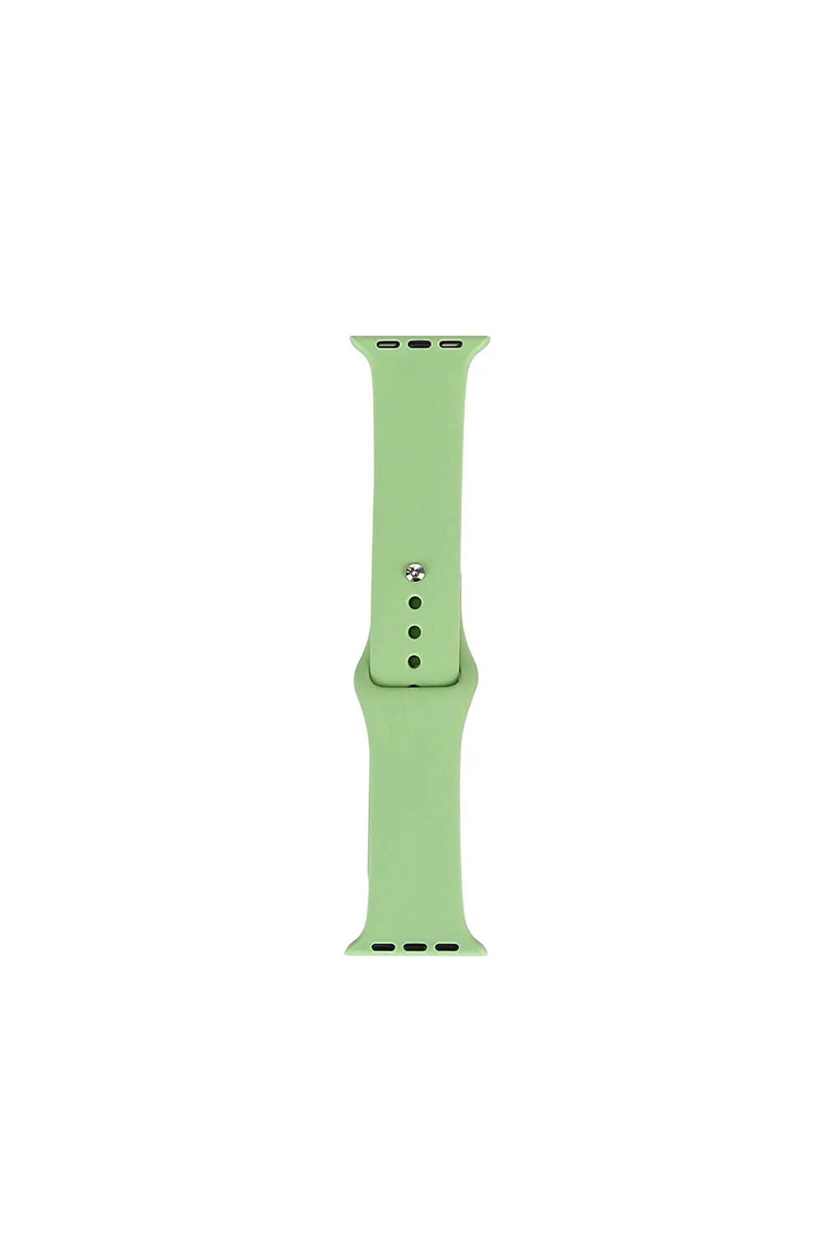 Apple Watch 44mm Band Serisi Klasik Kordon Silikon Strap Kayış-Mint Green