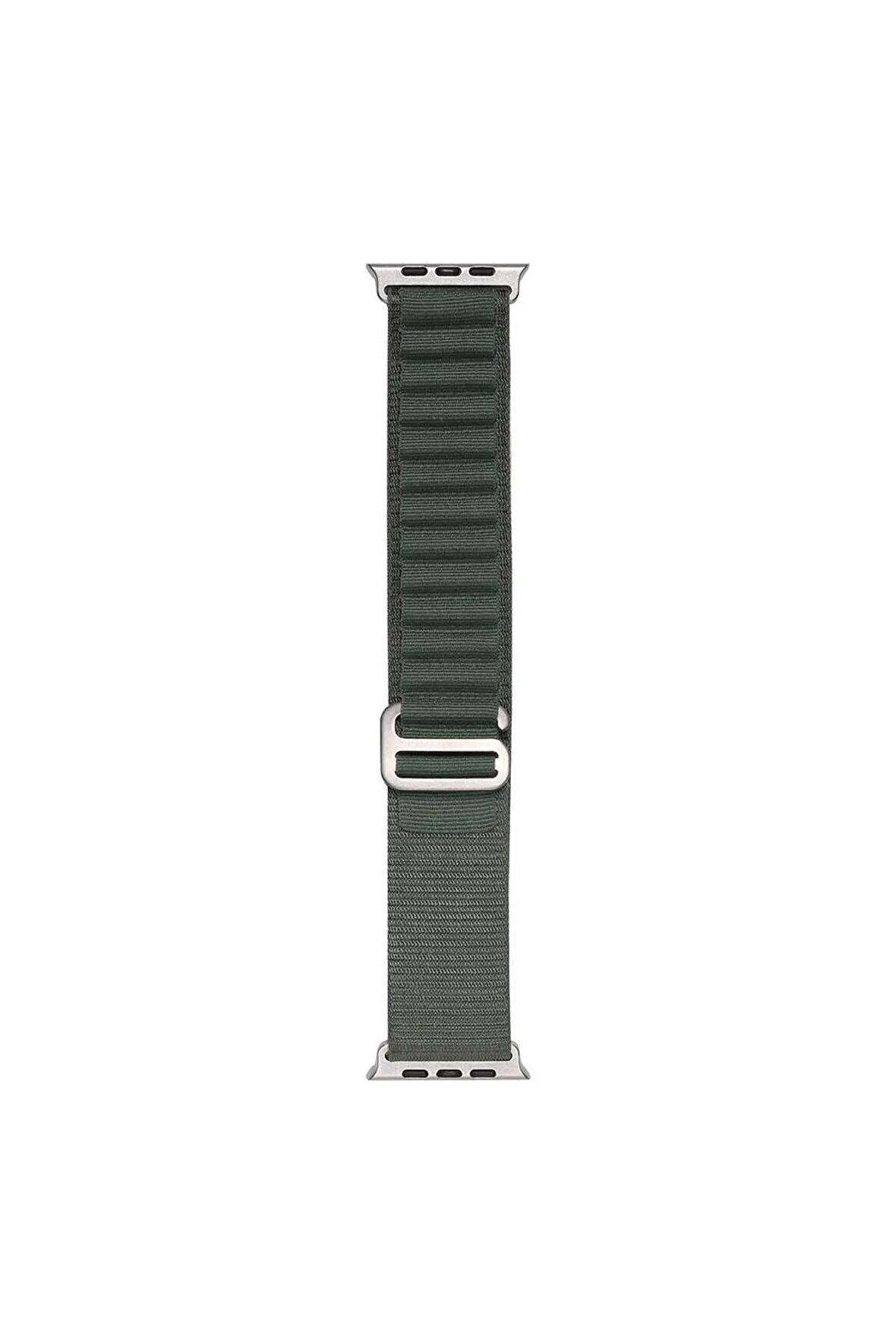 Apple Watch 38mm Band-74 Hasır Kordon-siyah-turuncu