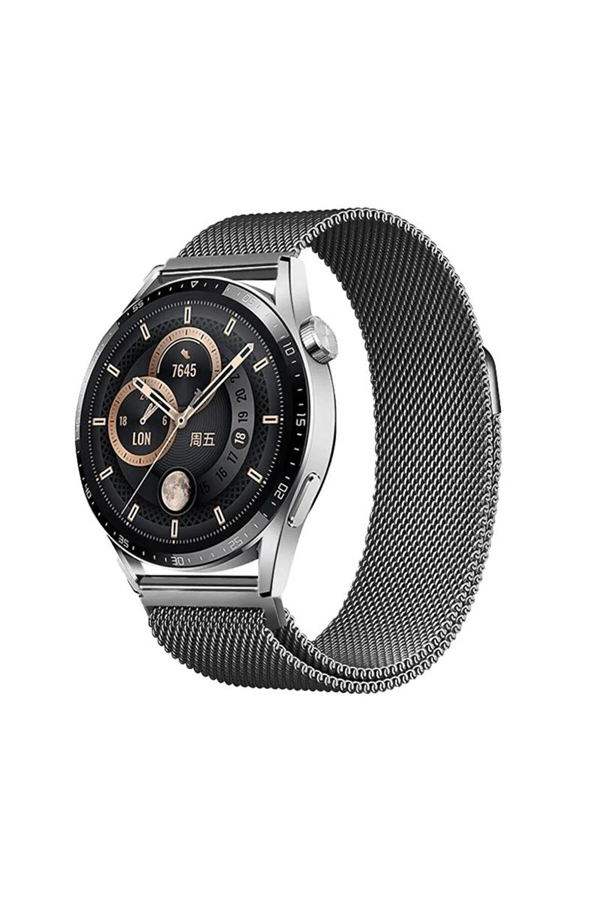 Honor Magic 2 46mm Band-12 22mm Metal Hasır Kordon-siyah