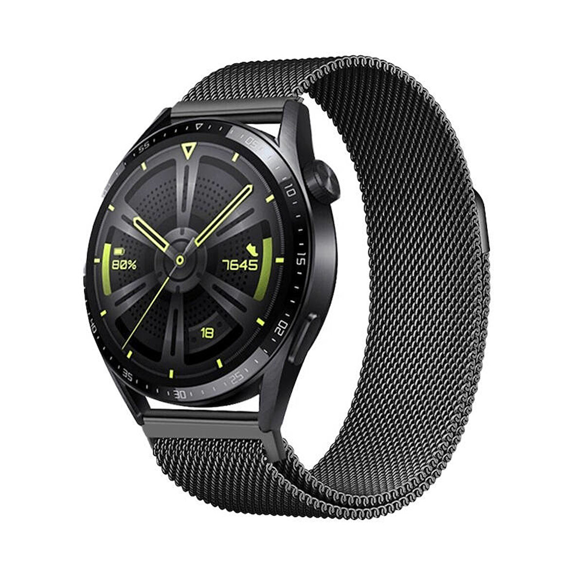 Galaxy Watch Active 2 40mm Zore Band-12 20mm Metal Hasır Kordon-Siyah