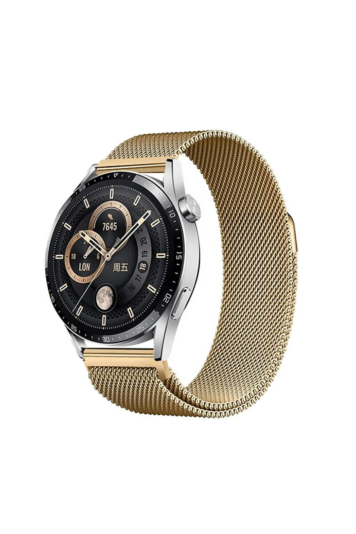 Galaxy Watch Active 2 44mm Ensueno Band-12 20mm Metal Hasır Kordon-Gold