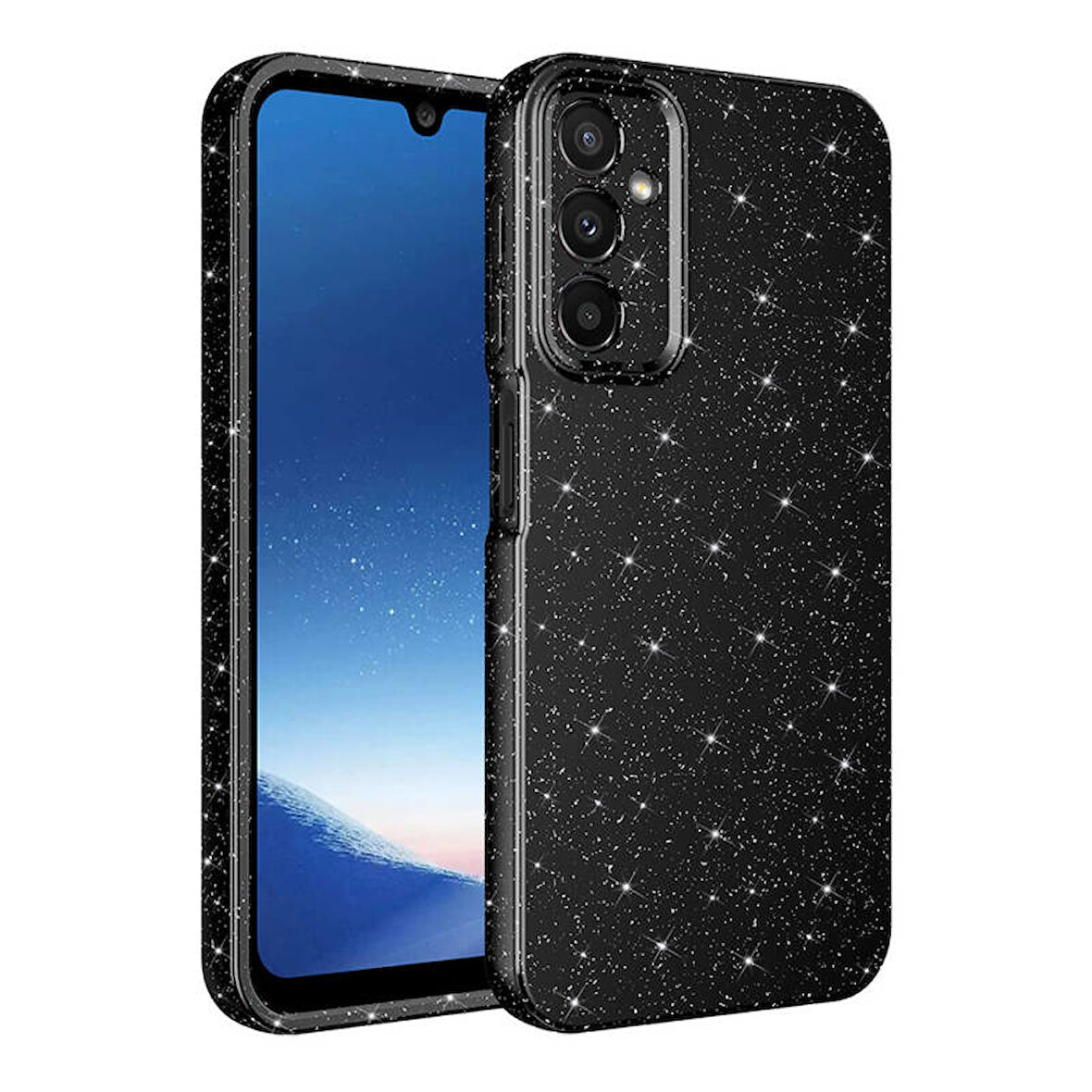 Galaxy A15 Uyumlu Kılıf Kamera Korumalı Simli Lüks Koton Kapak