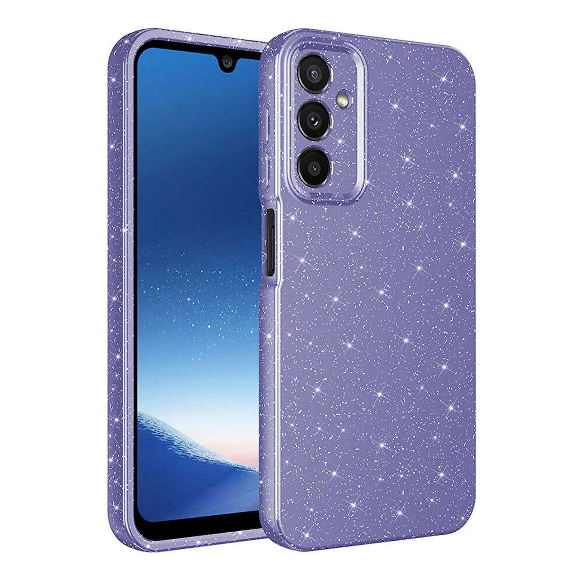 Samsung Galaxy A15 Kılıf Kamera Korumalı Simli Lüks Koton Kapak