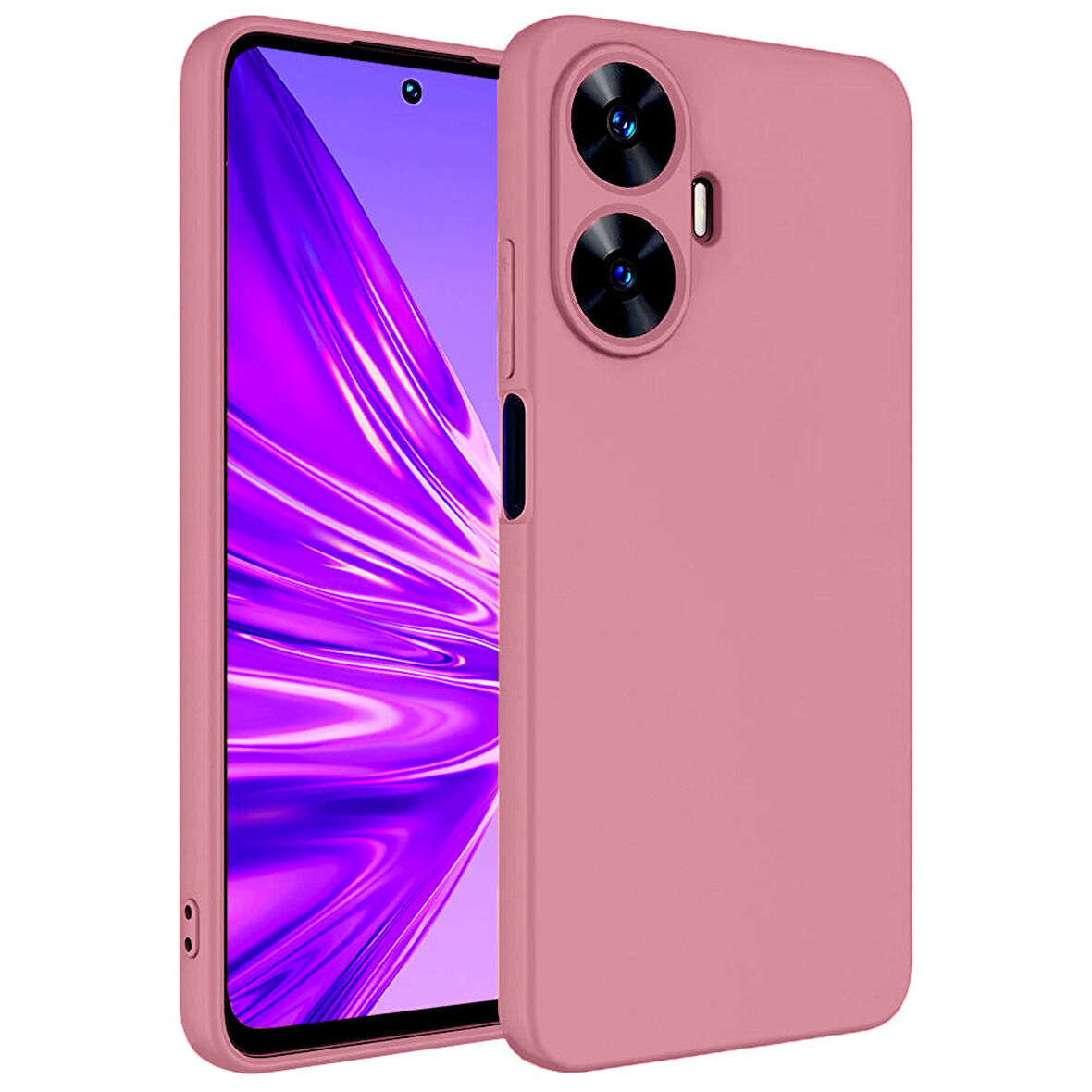 Realme C55 Kılıf Zore Mara Lansman Kapak-Pembe