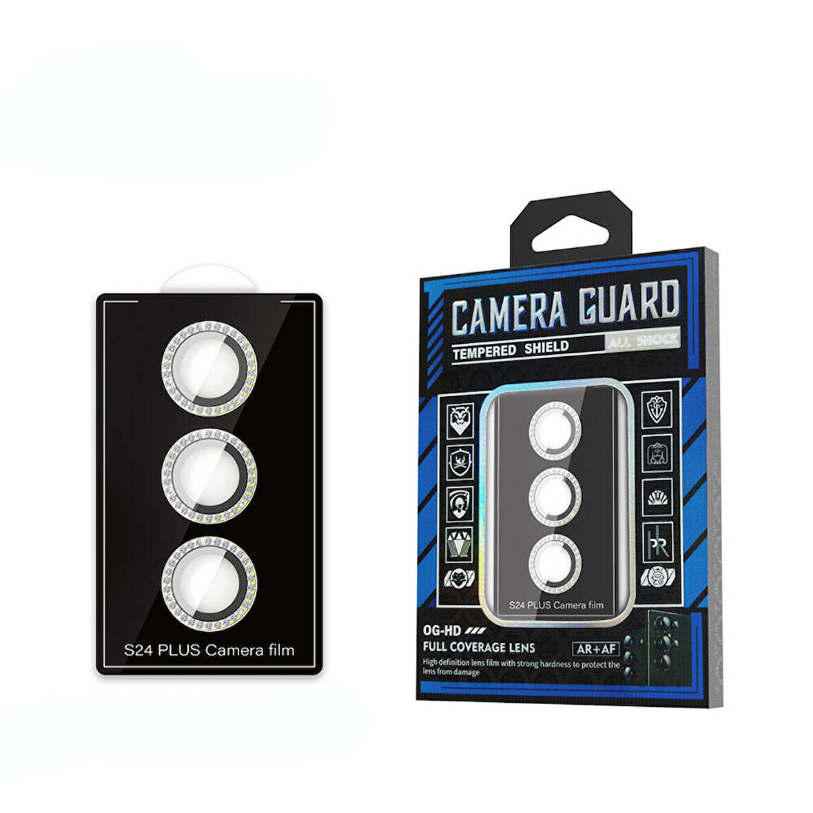 Galaxy S24 Plus Zore Diamond Kamera Lens Koruyucu Cam Filmi-Sarı