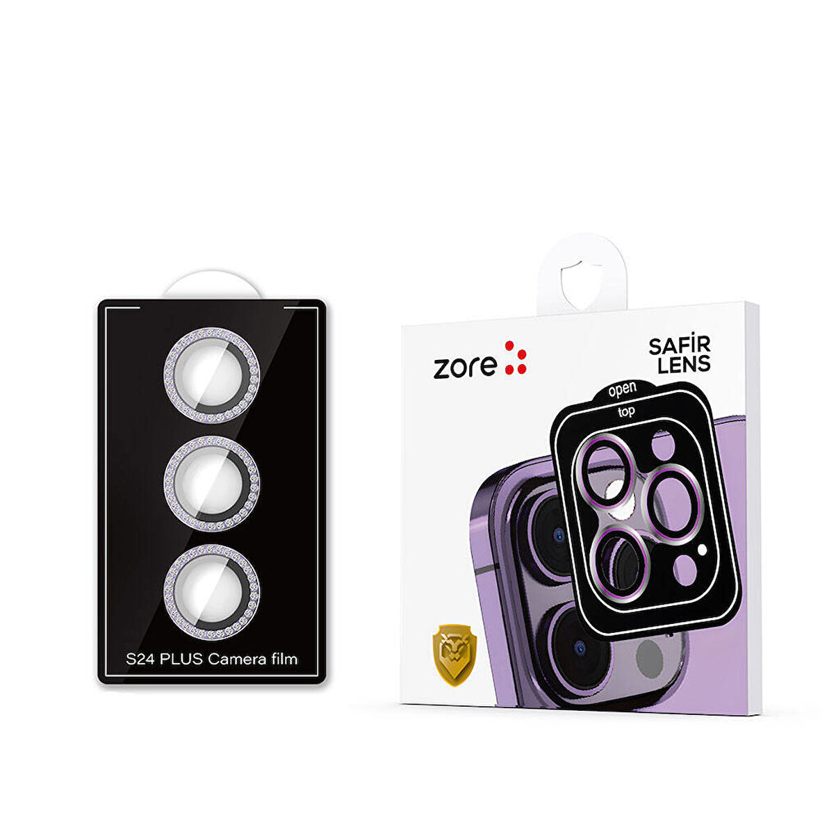 Galaxy S24 Plus Zore Diamond Kamera Lens Koruyucu Cam Filmi-Mor