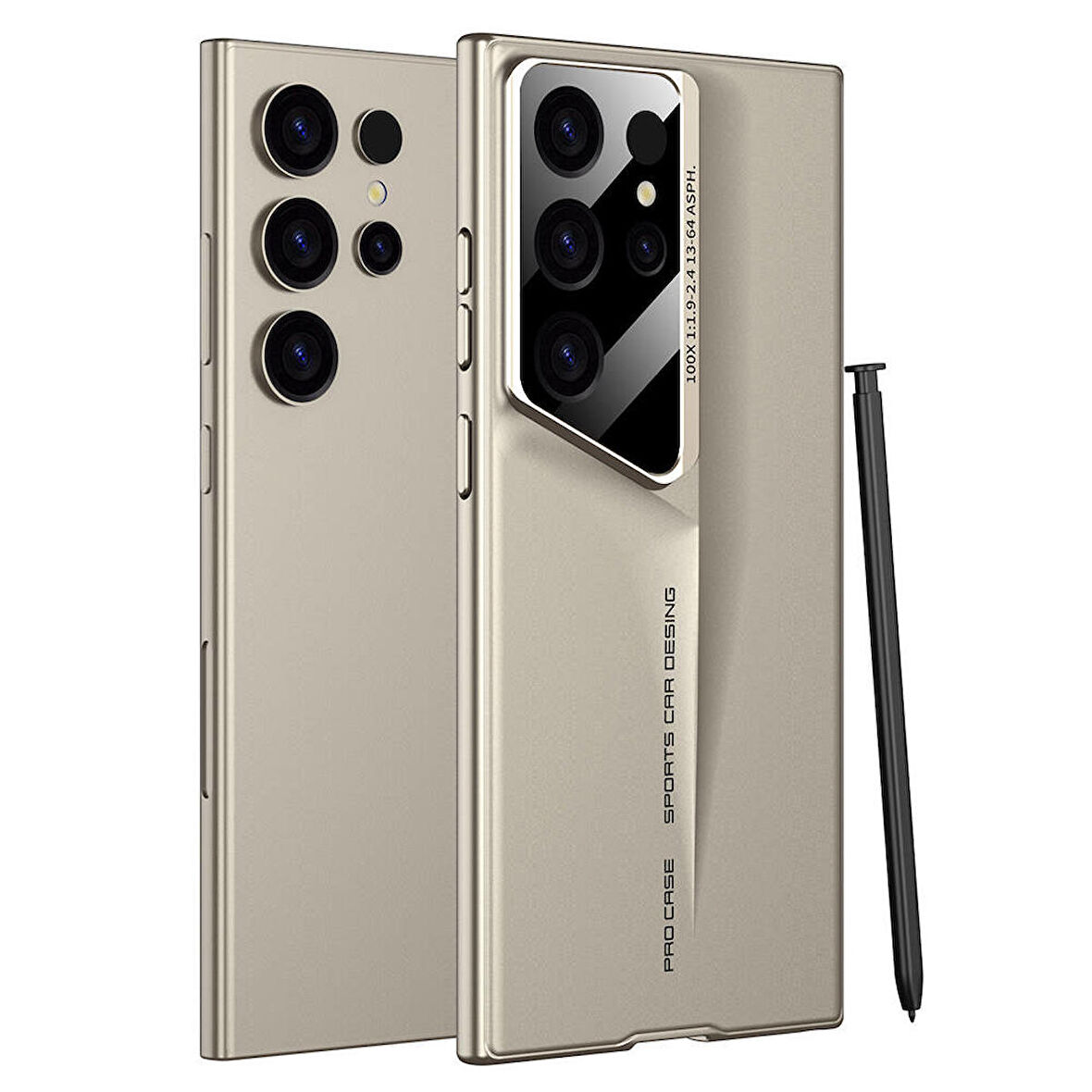 Galaxy S24 Ultra Uyumlu Ultra İnce Kameralı Korumalı Sert Rubber Zore Procase Kapak-Gold