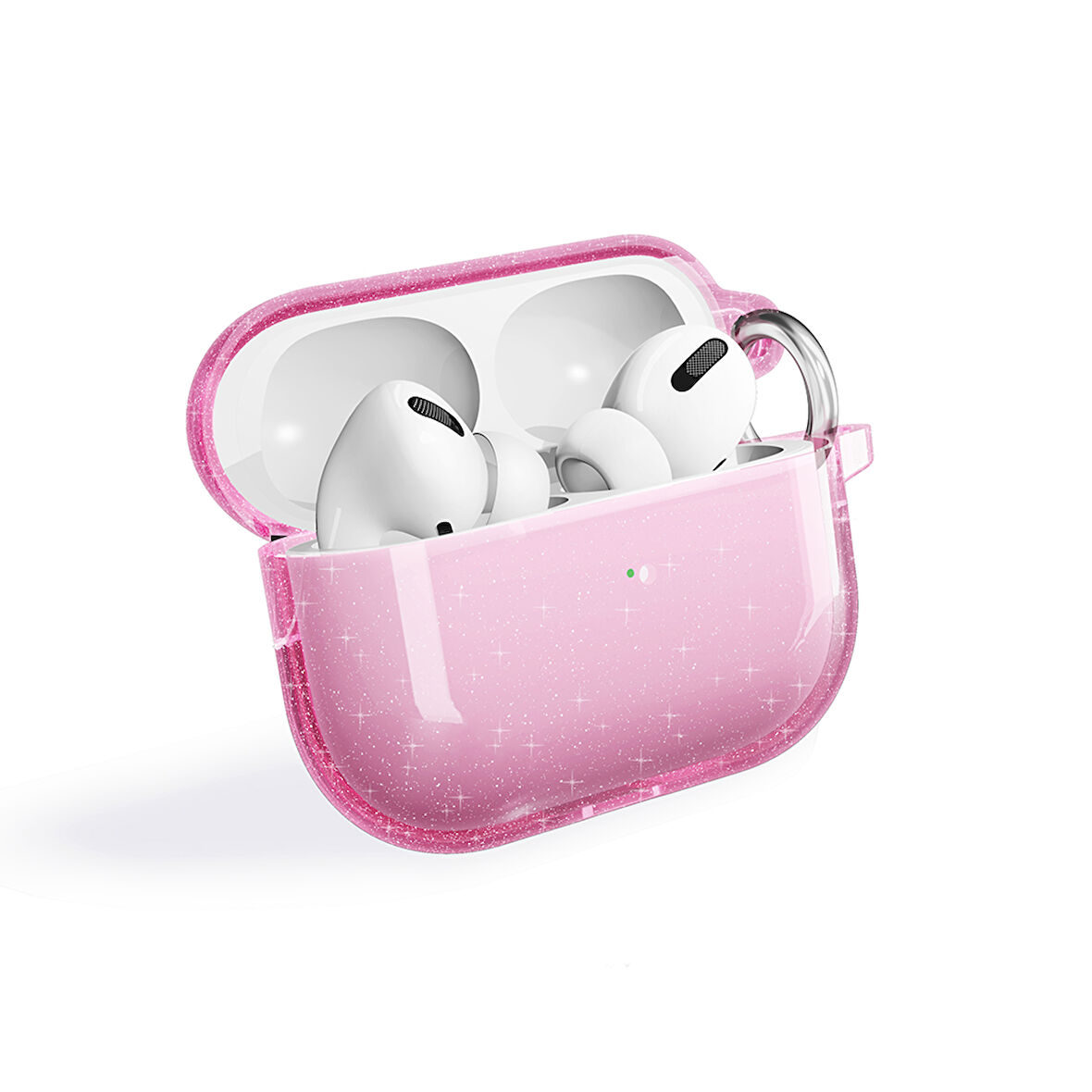 Vendas Air Pods Pro 2 Zore Allstar Airbag 32 Parlayan Simli Saydam Renkli Kılıf-Pembe