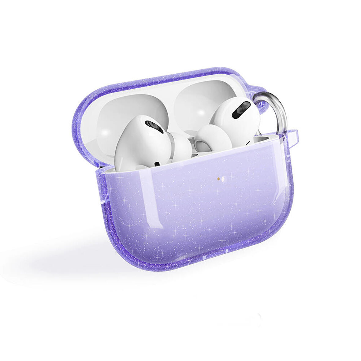 Air Pods Pro 2 Zore Allstar Airbag 32 Parlayan Simli Saydam Renkli Kılıf-Mor