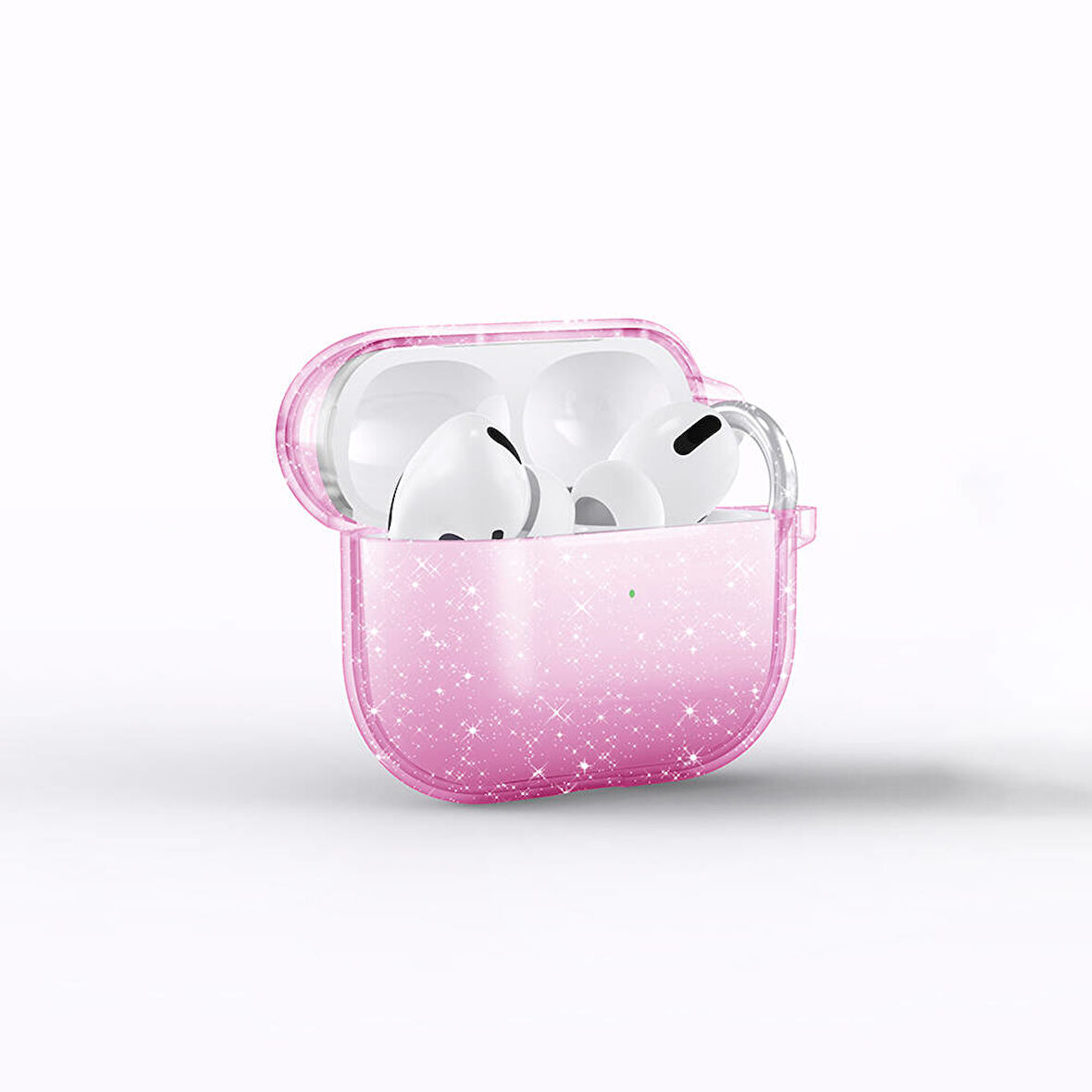 Air Pods 3. Nesil Zore Allstar Airbag 32 Parlayan Simli Saydam Renkli Kılıf-Pembe