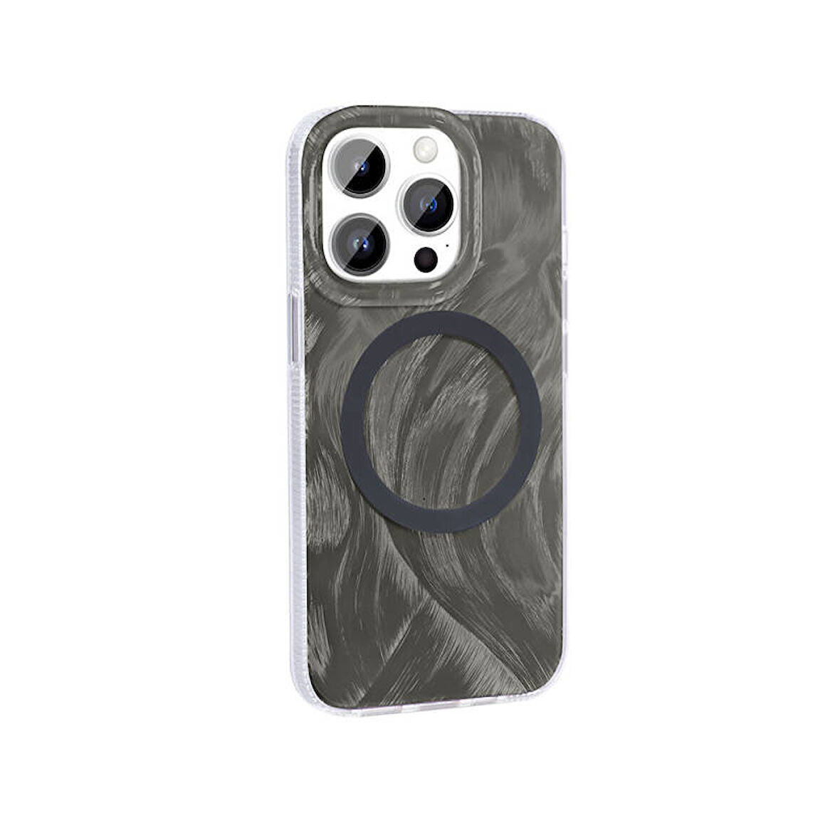 Apple iPhone 14 Pro Kılıf Magsafe Şarj Özellikli Fırça Boya Desenli Palet Kapak