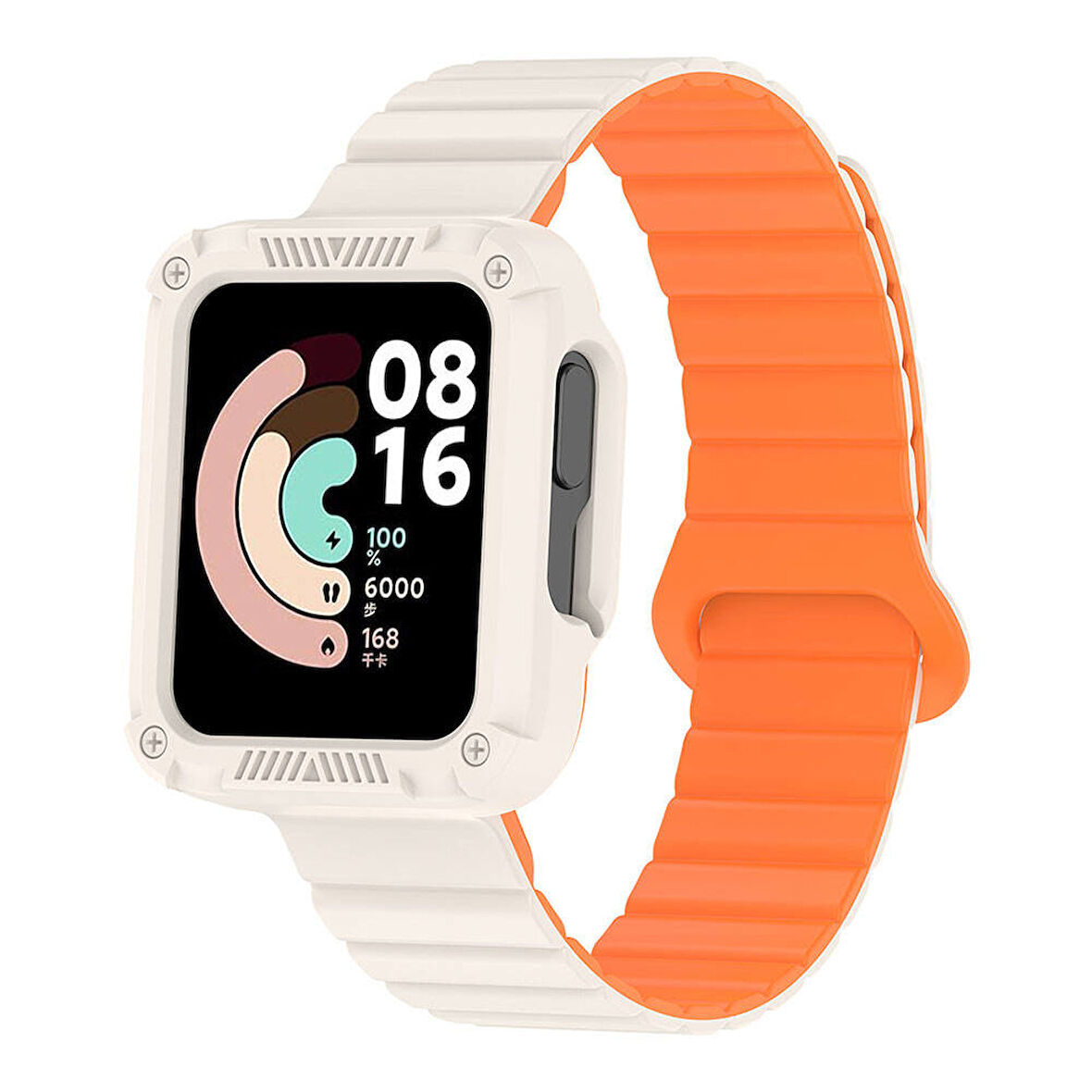 Xiaomi Redmi Watch 1 Silikon Kordon Zore KRD-105 Strap Kayış-Starlight-Turuncu