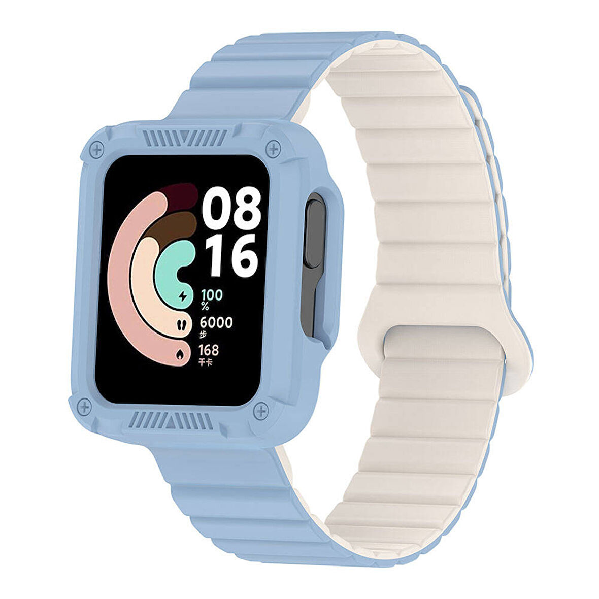 Xiaomi Redmi Watch 1 Silikon Kordon Zore KRD-105 Strap Kayış-Mavi-Starlight