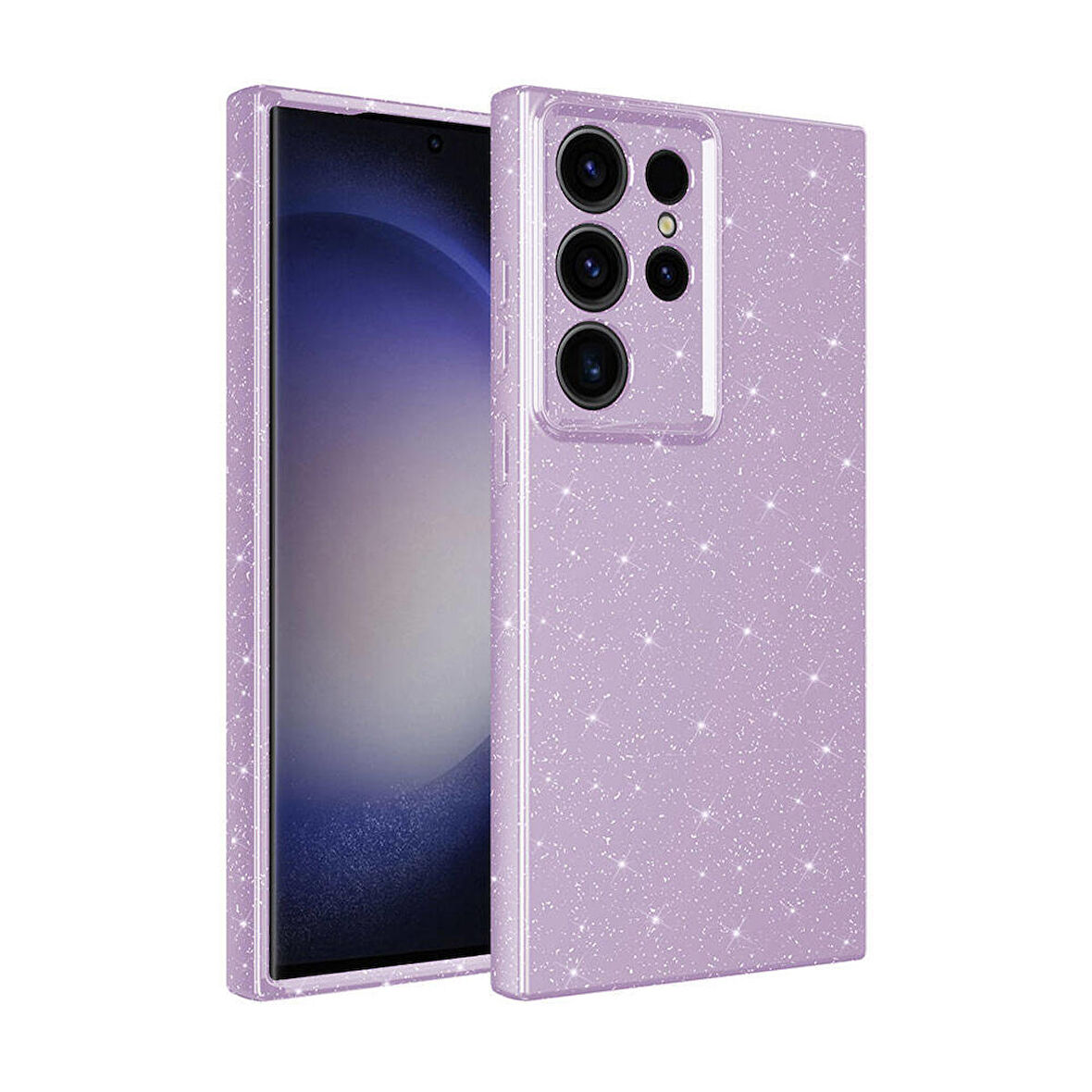 Samsung Galaxy S24 Ultra Kılıf Kamera Korumalı Simli Lüks Koton Kapak