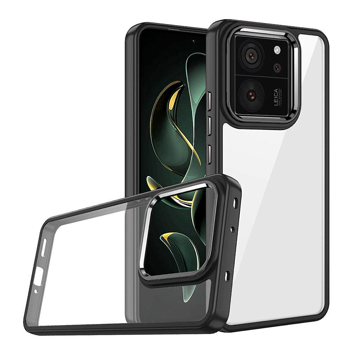Xiaomi Mi 13T Kılıf Zore Flora Kapak-Siyah