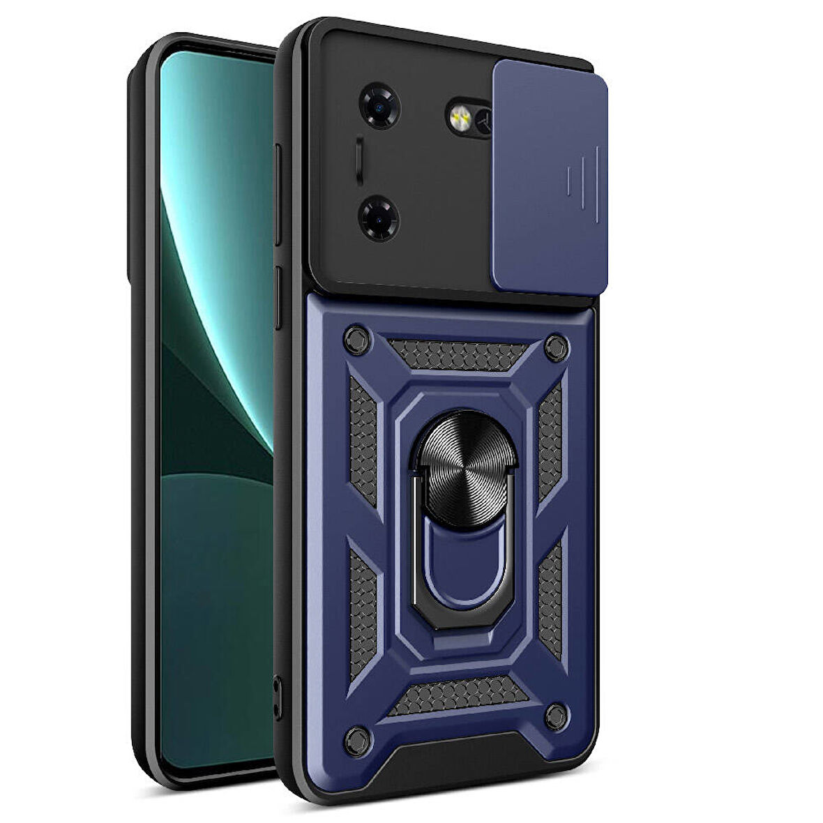 Tecno Pova 5 Kılıf Magnetik Standlı Kamera Korumalı Sürgülü Vega Kapak