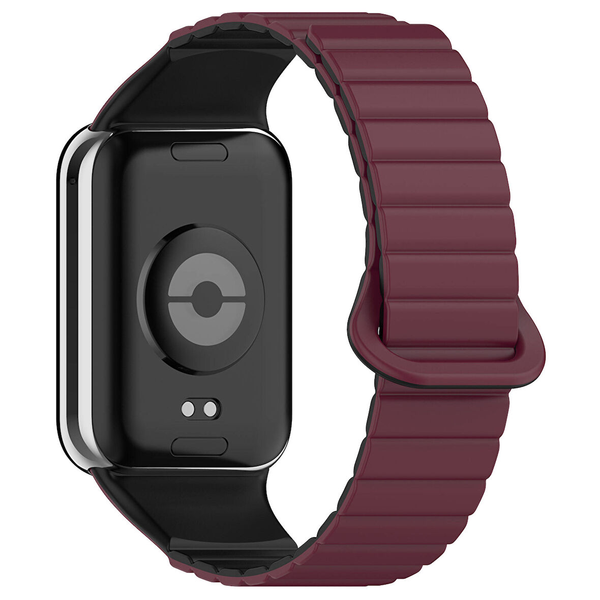 Xiaomi Redmi Watch 4 Silikon Kordon Zore KRD-105 Strap Kayış-Koyu Kırmızı-Siyah
