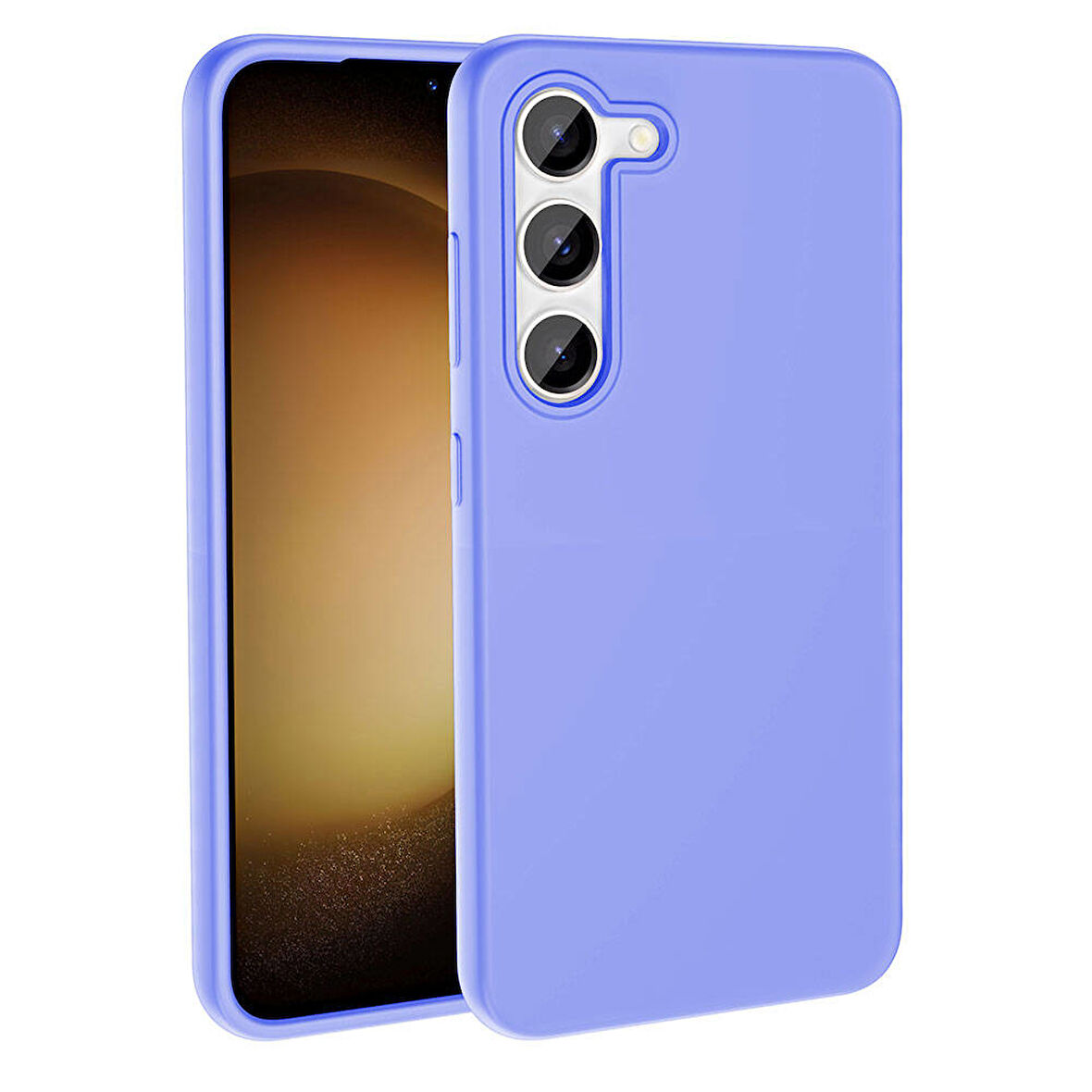 Galaxy S23 Kılıf Magsafe Şarj Özellikli Sıvı Teknolojili Silinebilir Sert Zore Kivi Kapak-Lila