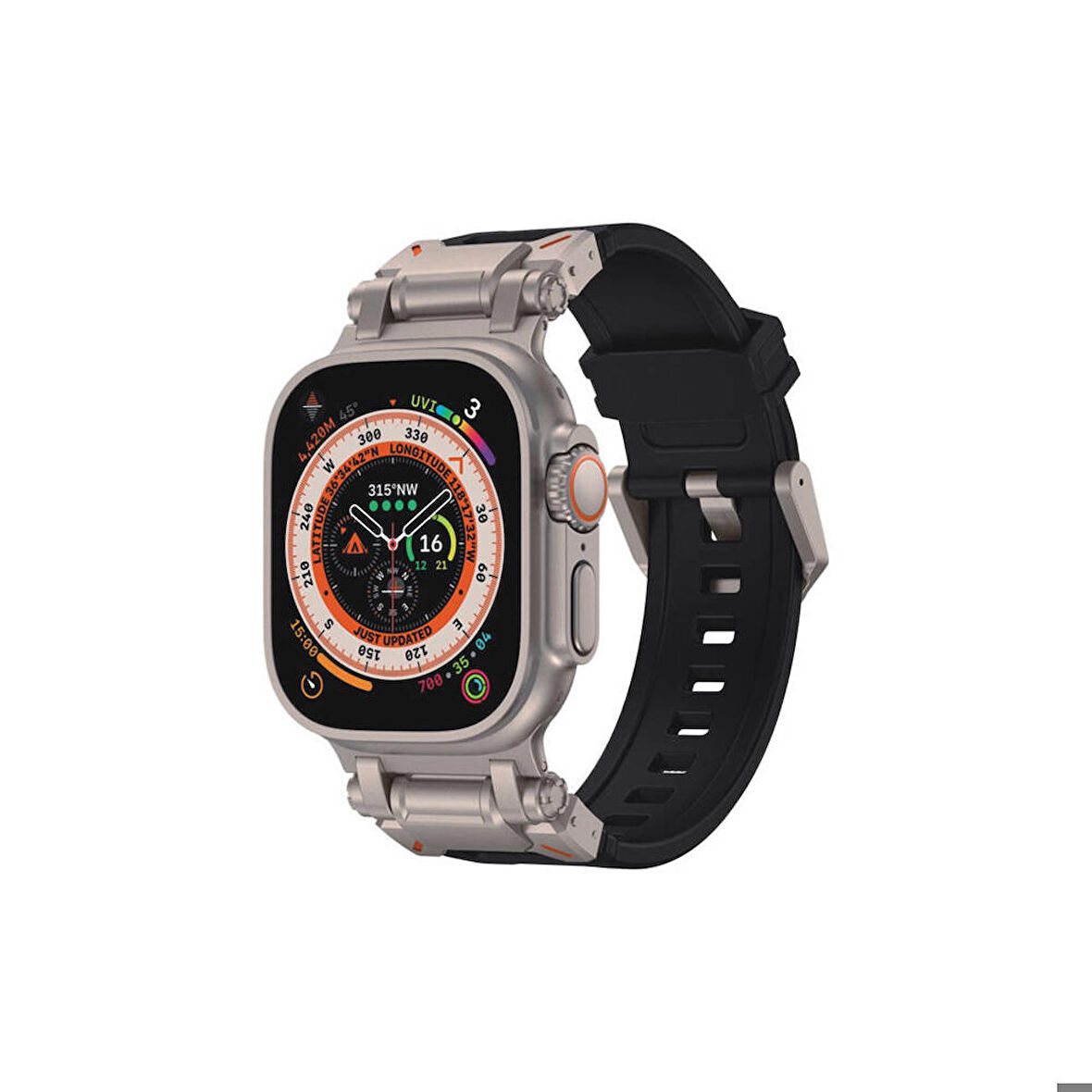 Watch 42mm KRD-108 Metal Başlıklı Silikon Kordon