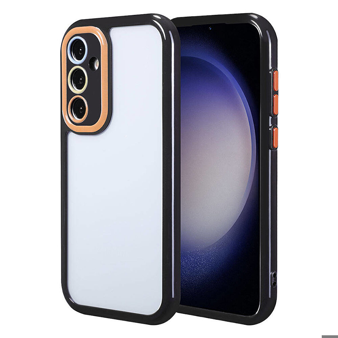 Samsung Galaxy S23 Kılıf Kamera Korumalı Renkli Kenar ve Çerçeve Tasarımlı Vitamin Kapak