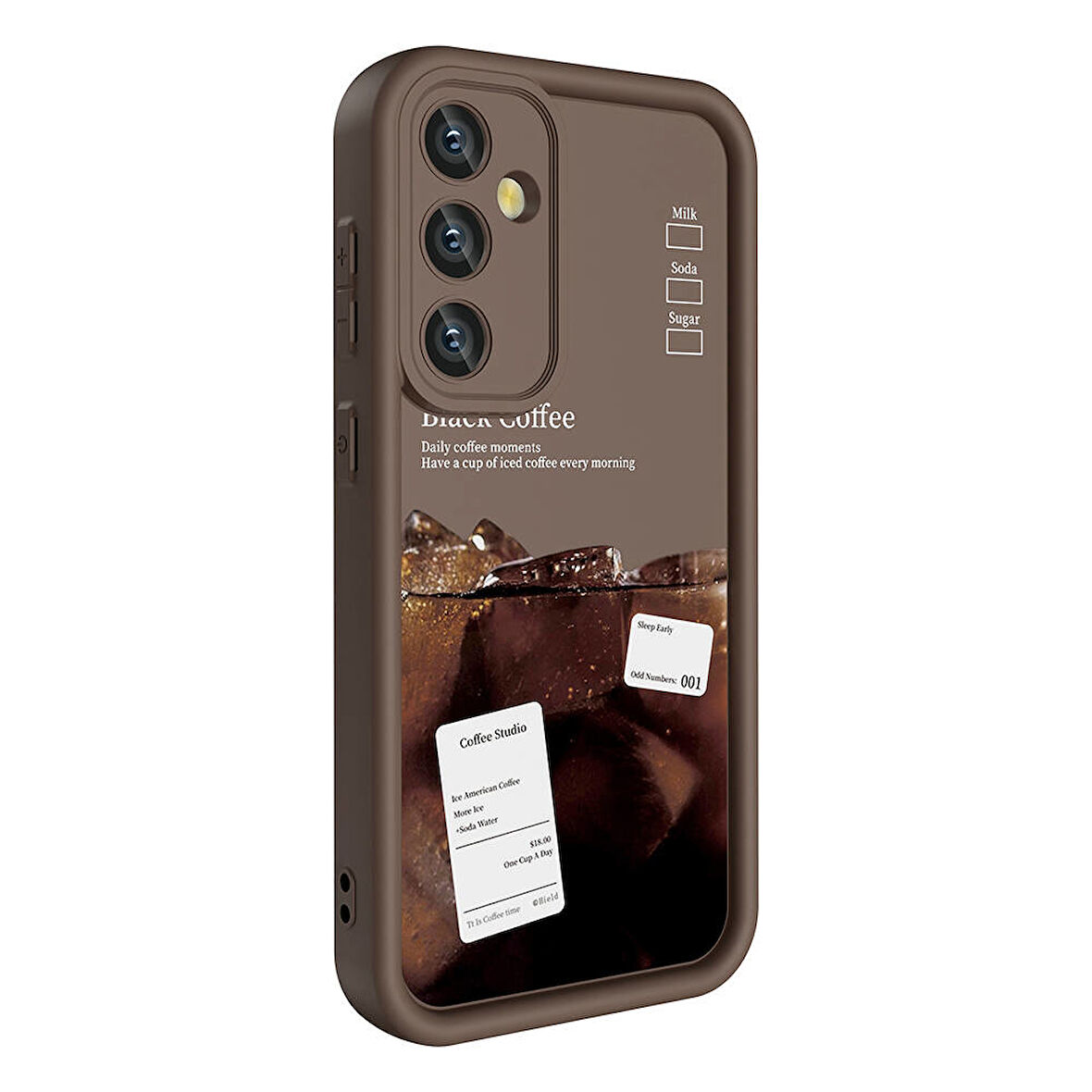 Galaxy S24 Kılıf Kamera Korumalı Baskılı Arka Yüzey Zore Klas Kapak-Koyu Kahve